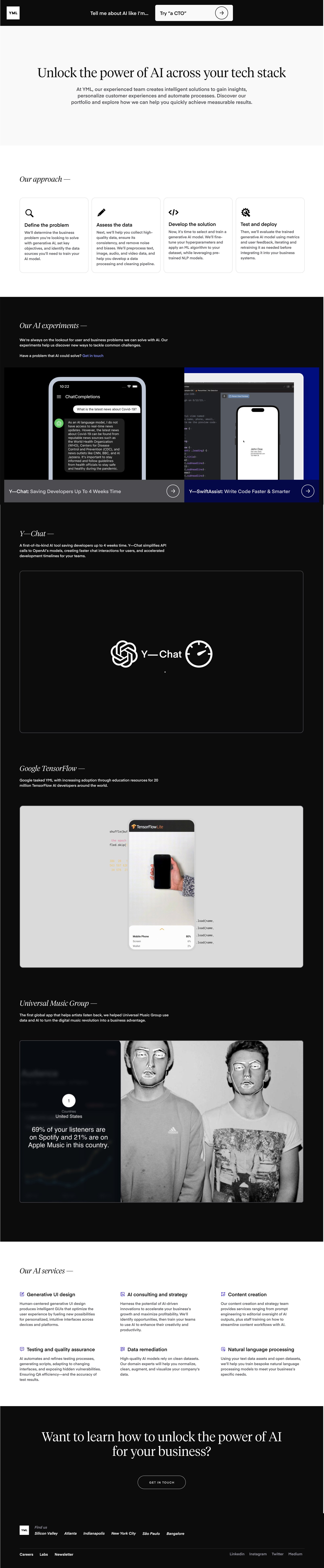 Content Design + Service Design: AI Services Landing Page, YML