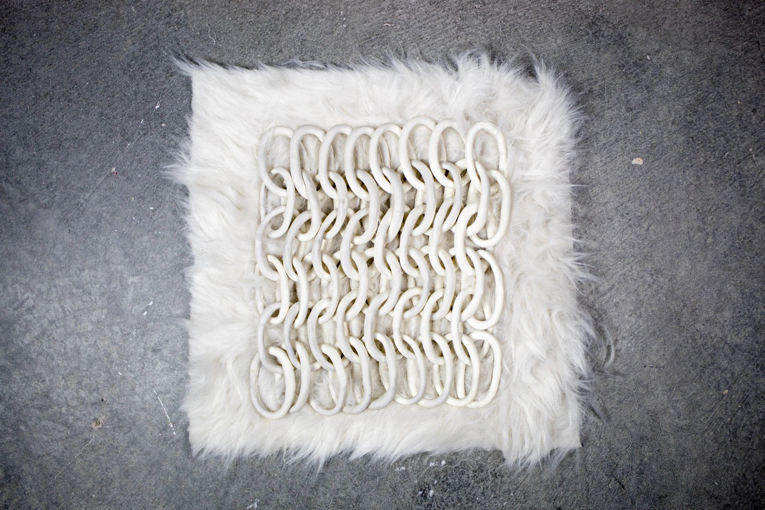 Cone 10 Porcelain, Fur, 13" W x 15" L x .5" H