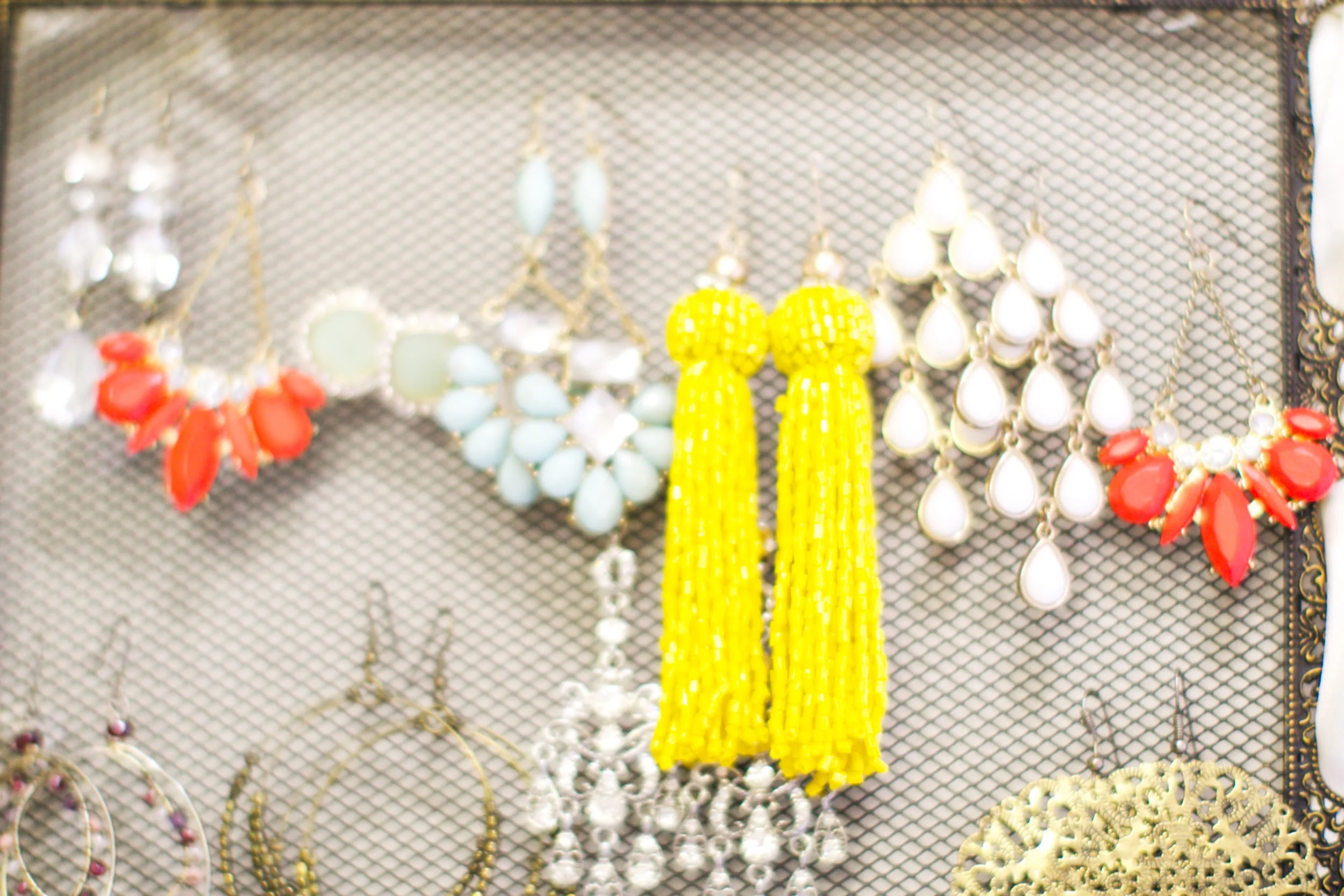 some favorite earrings :) once again, some are wal mart! The rest, forever 21. H & M. 