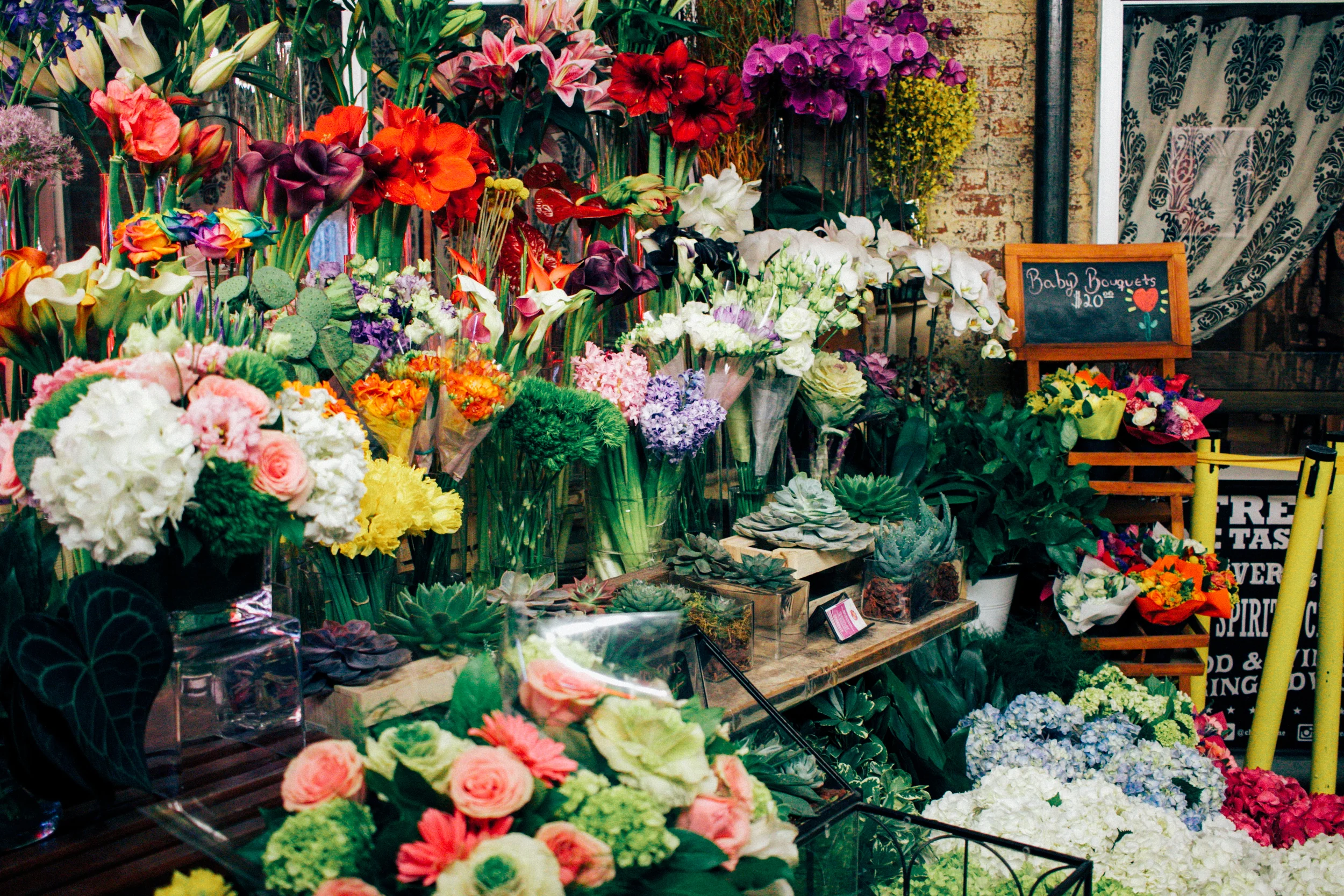Fresh flowers in Chelsea Market