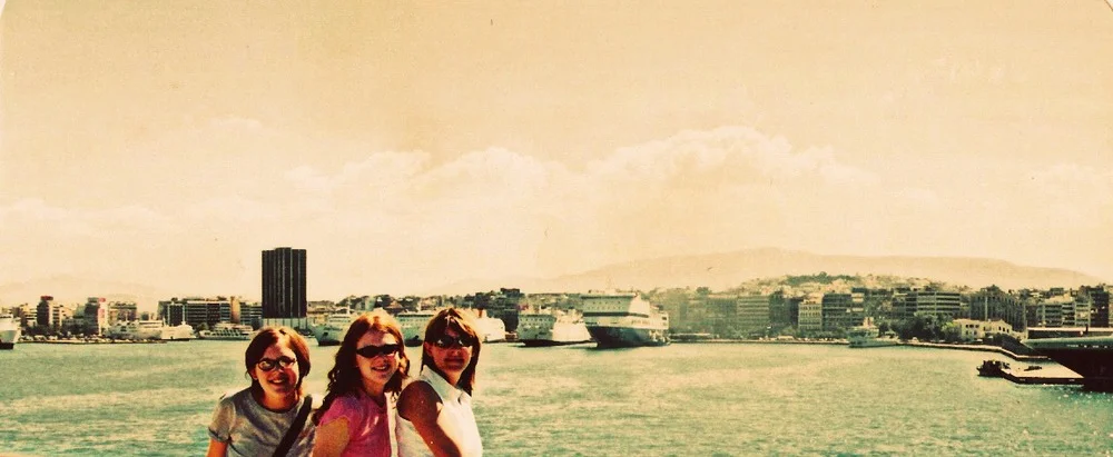 Leaving Athens, Greece to cruise the Grecian Islands in 2002. 