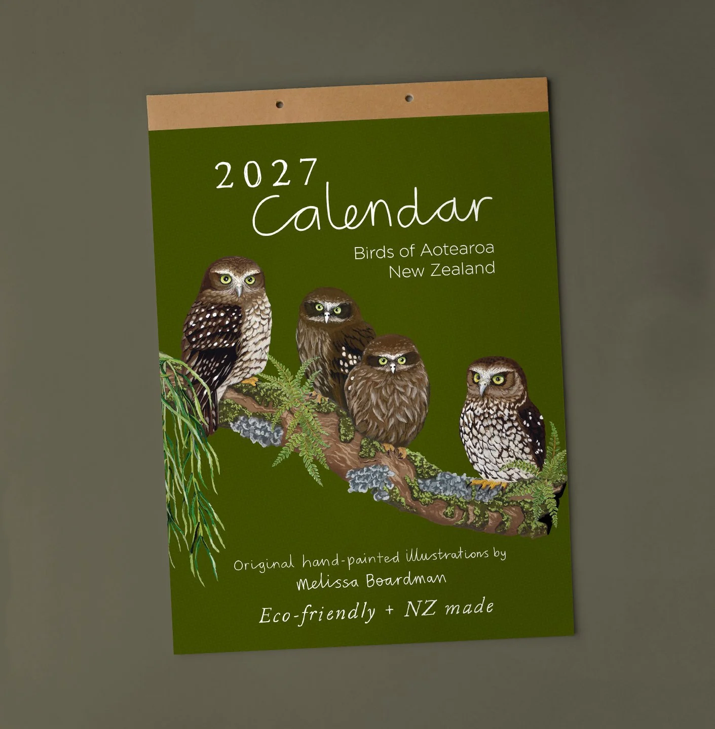 REFILL PAGES for A3 New Zealand bird illustrations art calendar 2027 (Pre-order) | NZ made and eco friendly