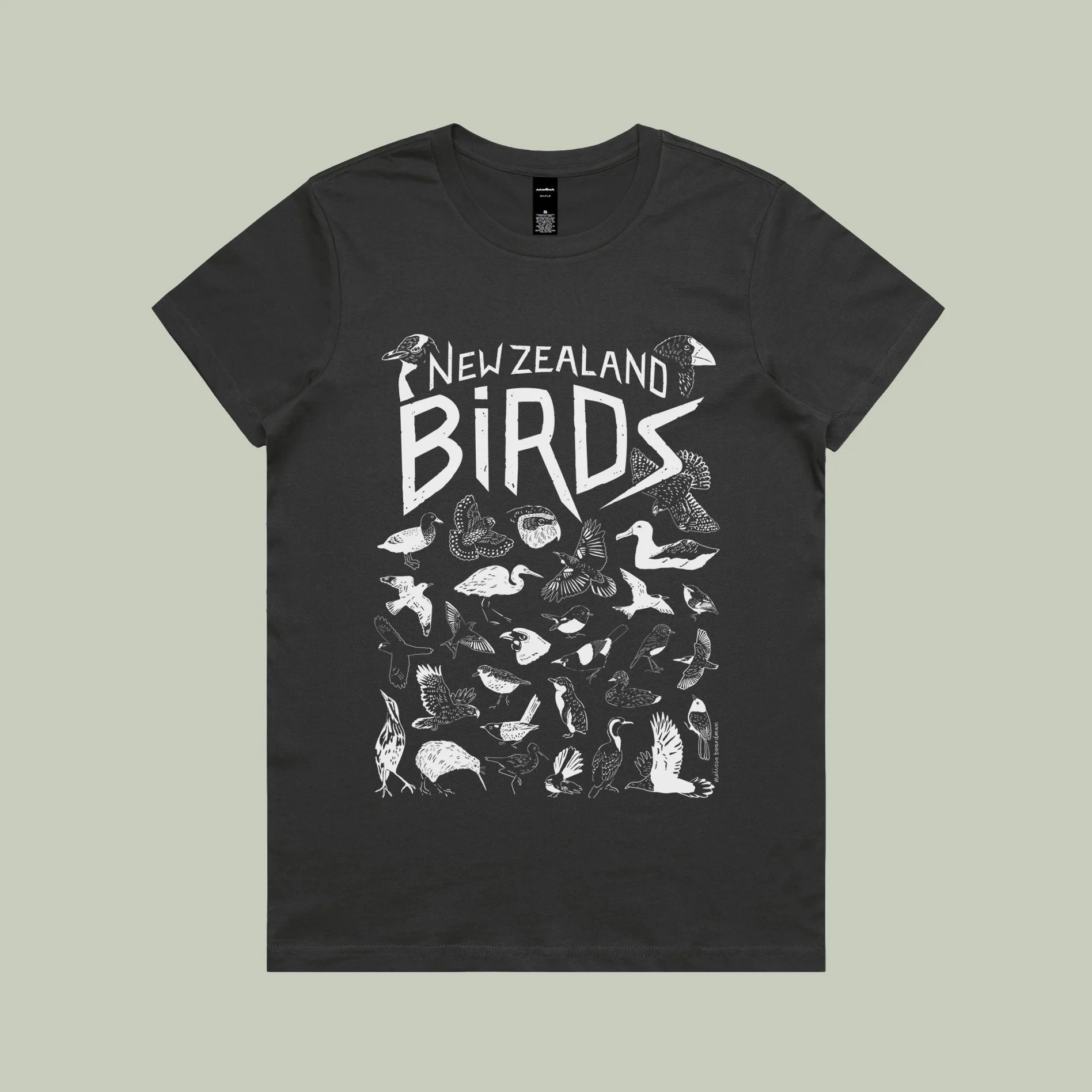 Womens NZ Birds tshirt - New Zealand bird illustrated tee