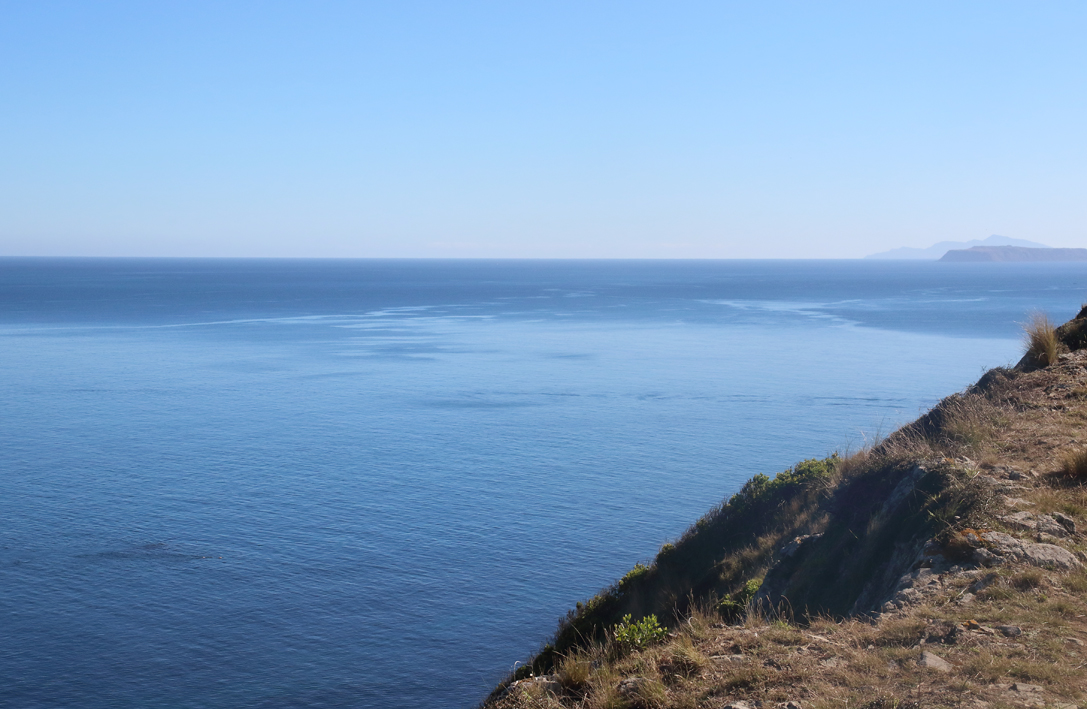 Mana Island and Kapiti Island in the distance.