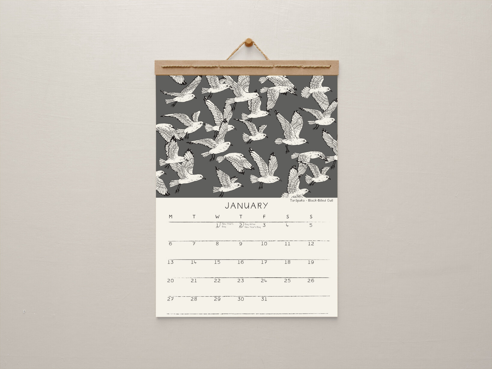 melissa boardman nz bird patterns A4 calendar 02.jpg