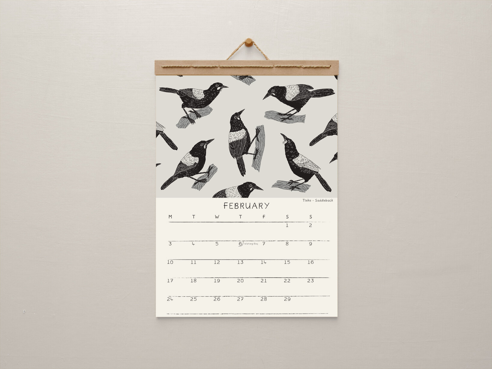 melissa boardman nz bird patterns A4 calendar 03.jpg