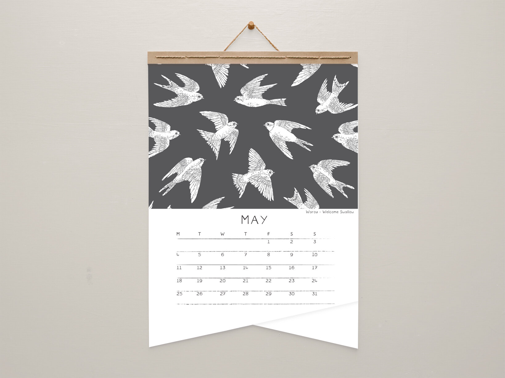 melissa boardman nz bird patterns A3 calendar 06.jpg