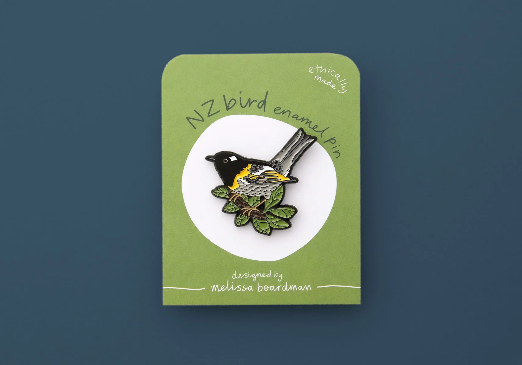 Hihi / stitchbird | NZ bird enamel pin