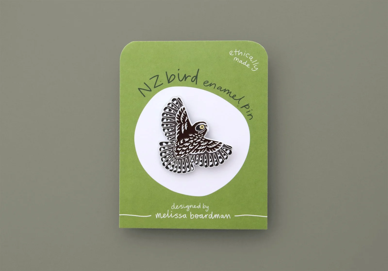 Ruru / Morepork | NZ bird enamel pin