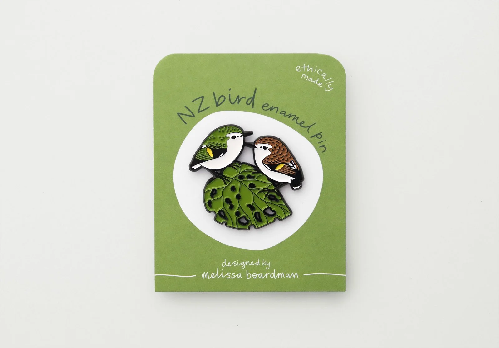 Titipounamu / Rifleman pair | NZ bird enamel pin