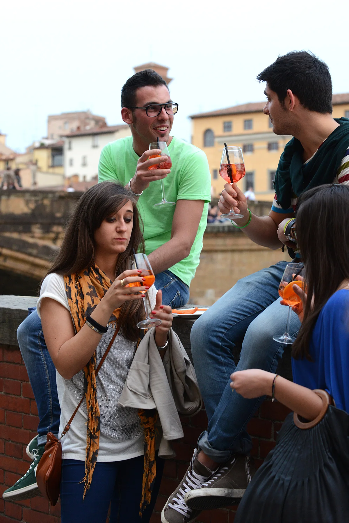 Italia, Firenze, Toscana, matka, ruokamatka, kaupunkiloma, Arno-joki, aperitiivi, drinkki