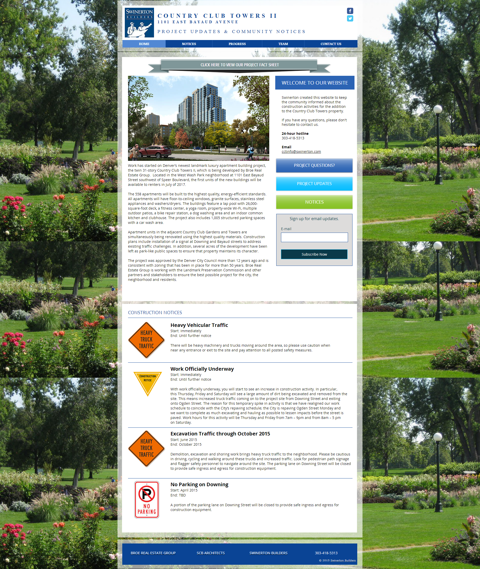  Swinerton Builders of Colorado needed a project website 1101 East Bayaud to help convey the developer's messages to the neighbors and other stakeholders. &nbsp;Red Thread created the website and mobile platform, along with securing the "real estate"