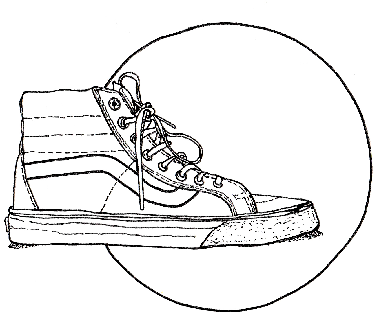 vans sk8 hi drawing