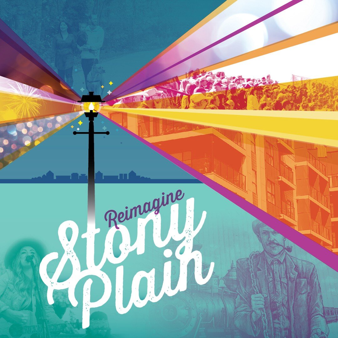 El Designo was contacted by the Town of Stony Plain to create this #rebrand. We utilized the existing logo &amp; integrated it into the #design and new branding by recreating it as a beacon in the prairies. A place that would attract new business &am