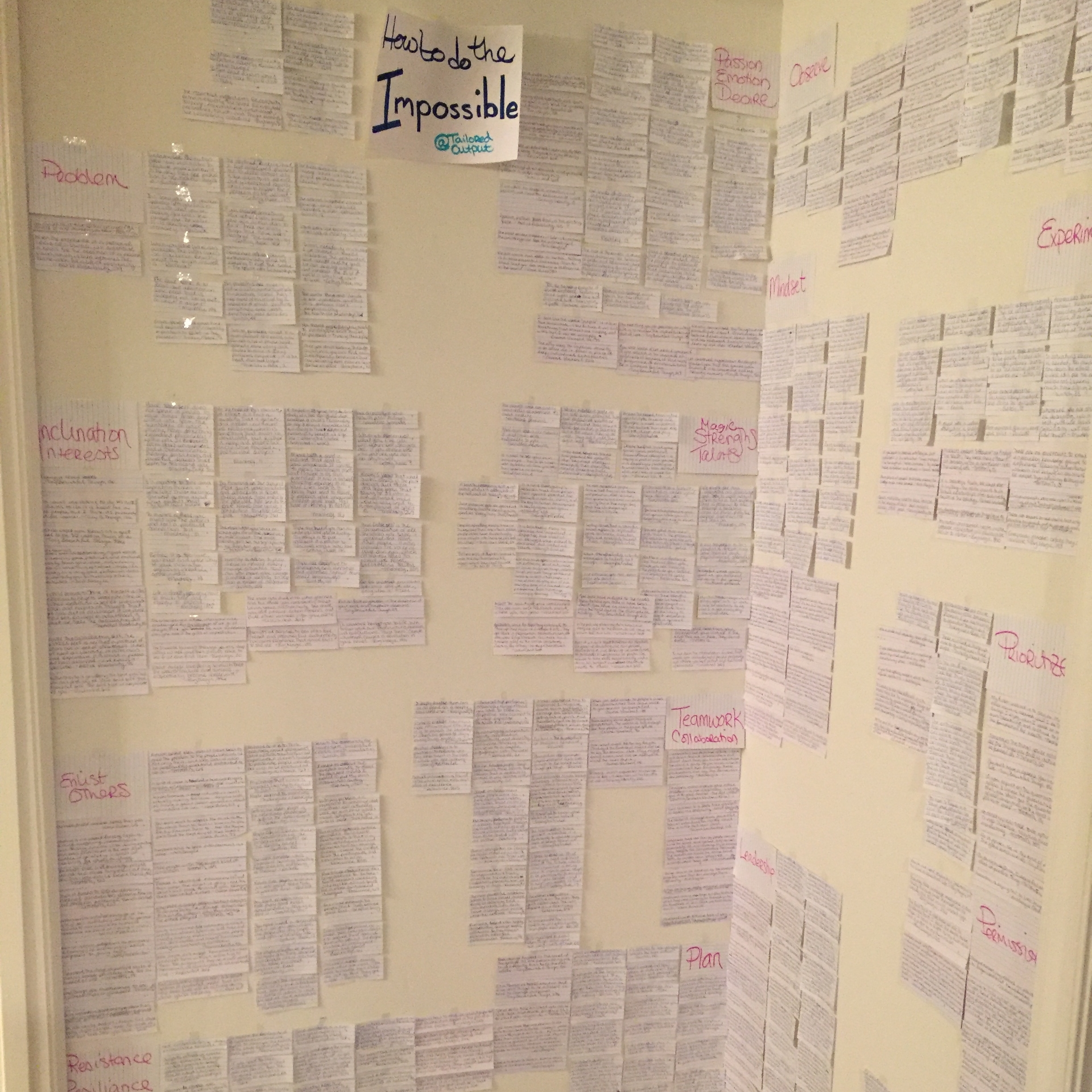 The research wall has grown quite a bit since I first posted a photo in November . I'm working on portable solutions, now. Notebooks and OneNote to the rescue.