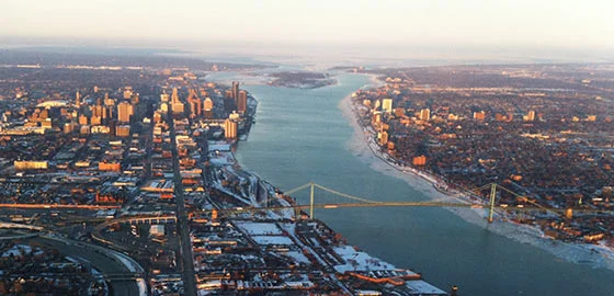 Up the Detroit River: A flight of three