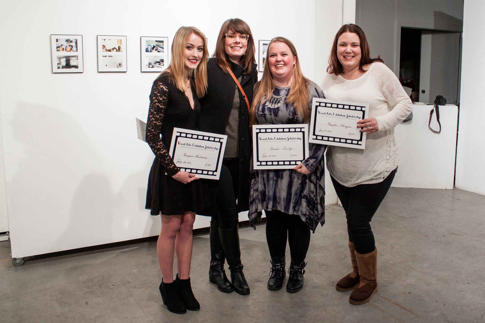 From left to right, winners Morgan Richards, juror Jessica Beck, Nicole Fritz, and Kaylin Herzer Photo by Dominique Hildebrand