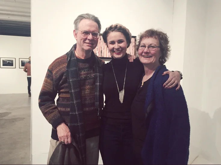 Look at my parents! Look at them!! I know I brag about them a lot, but I really am one of the most fortunate artists to have such supportive parents who come to my show, even though all I'm showing is collage pornography. Thanks, Mom and Dad. You're cool.