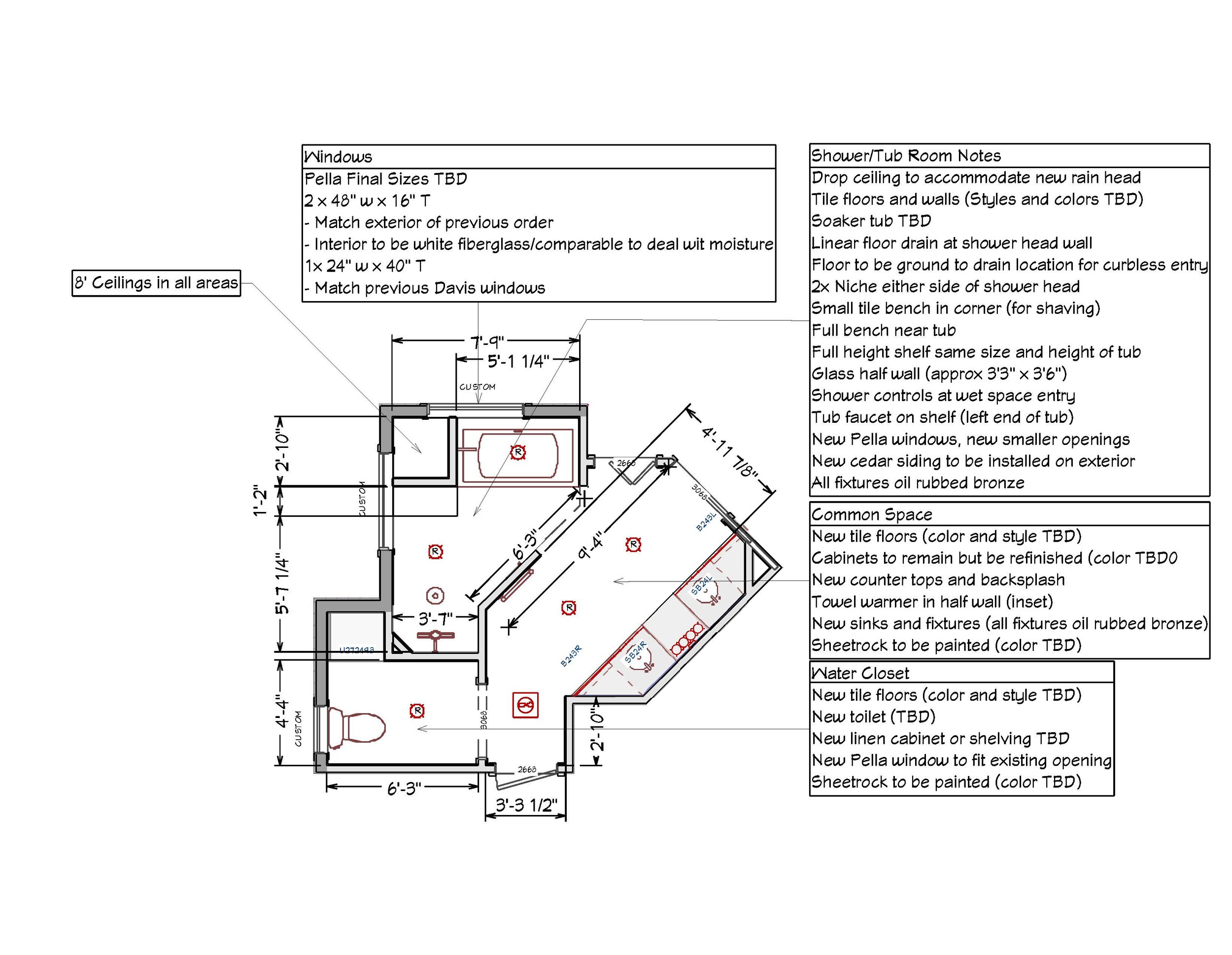 Bathroom Remodel Drafting 