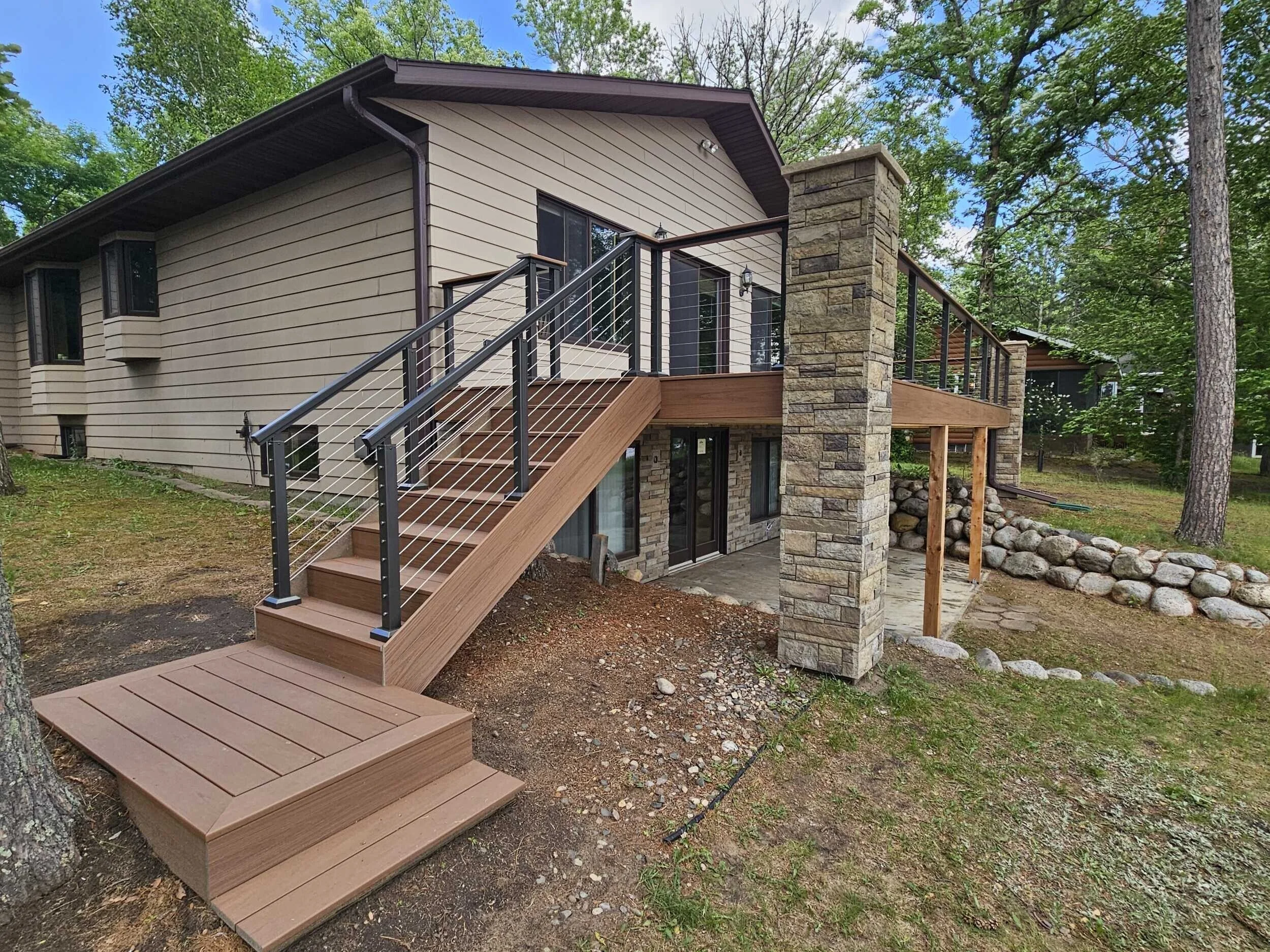 Island Home Stairs and Deck