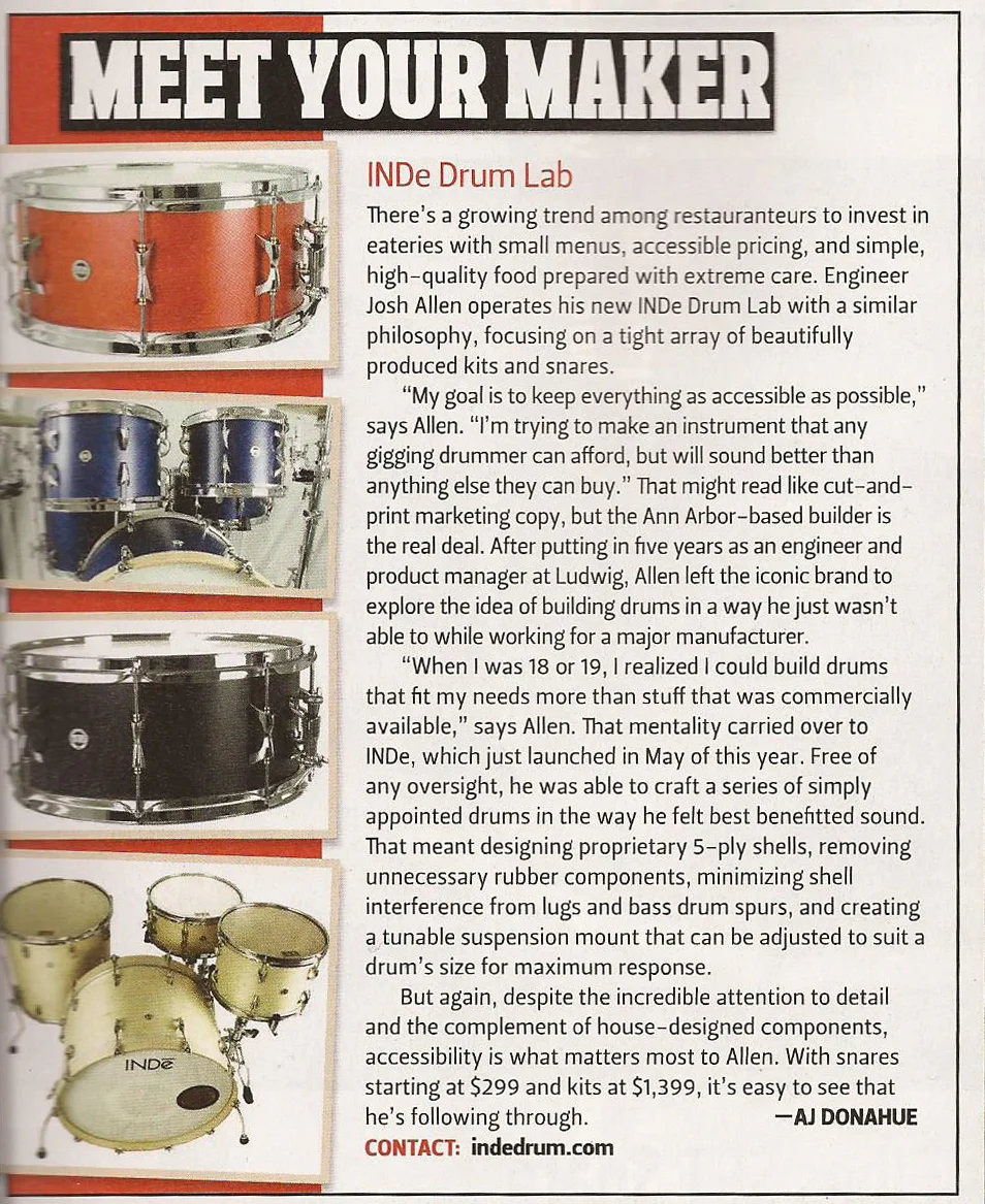 "Meet Your Maker", DRUM! Magazine