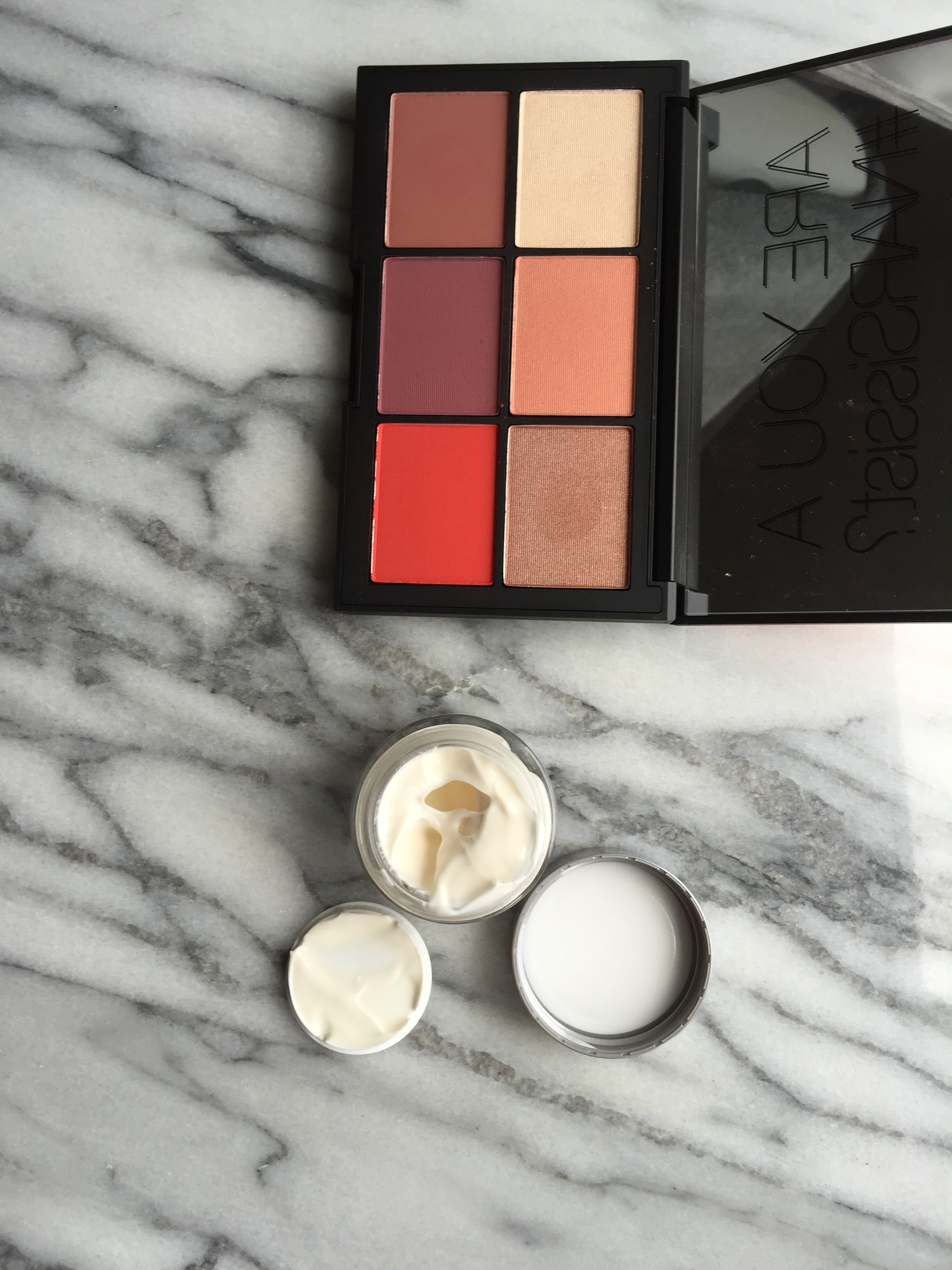 Nars Unfiltered 1 Blush Palette and Caudalie Face Cream