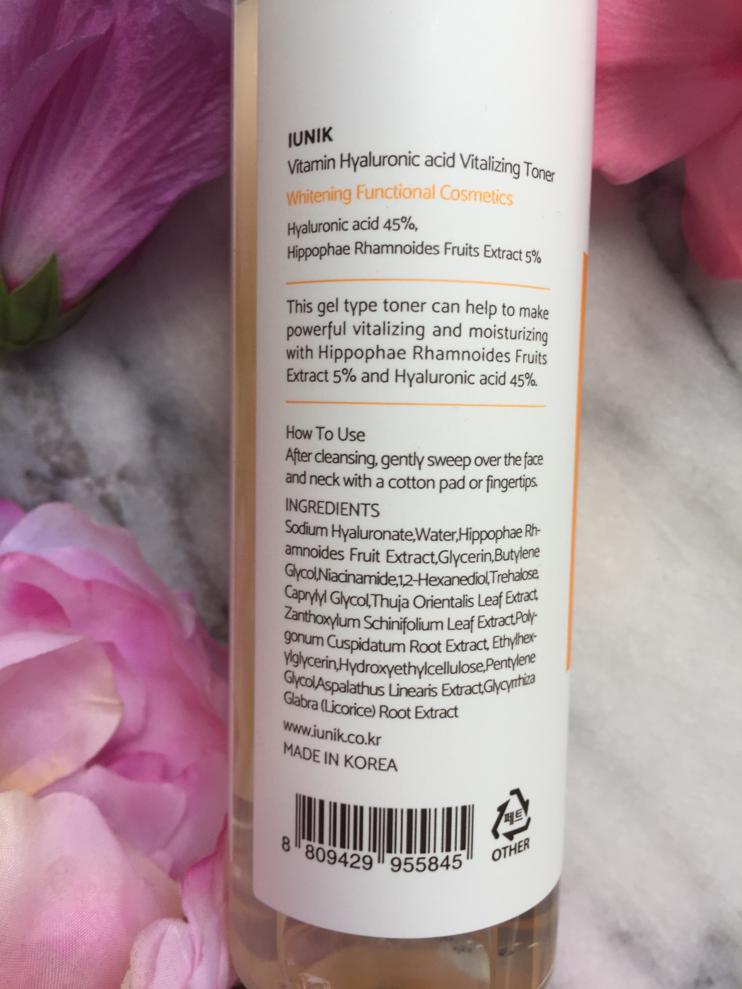 Skin Care Chronicles iUnik Vitamin Hyaluronic Acid Vitalizing Toner