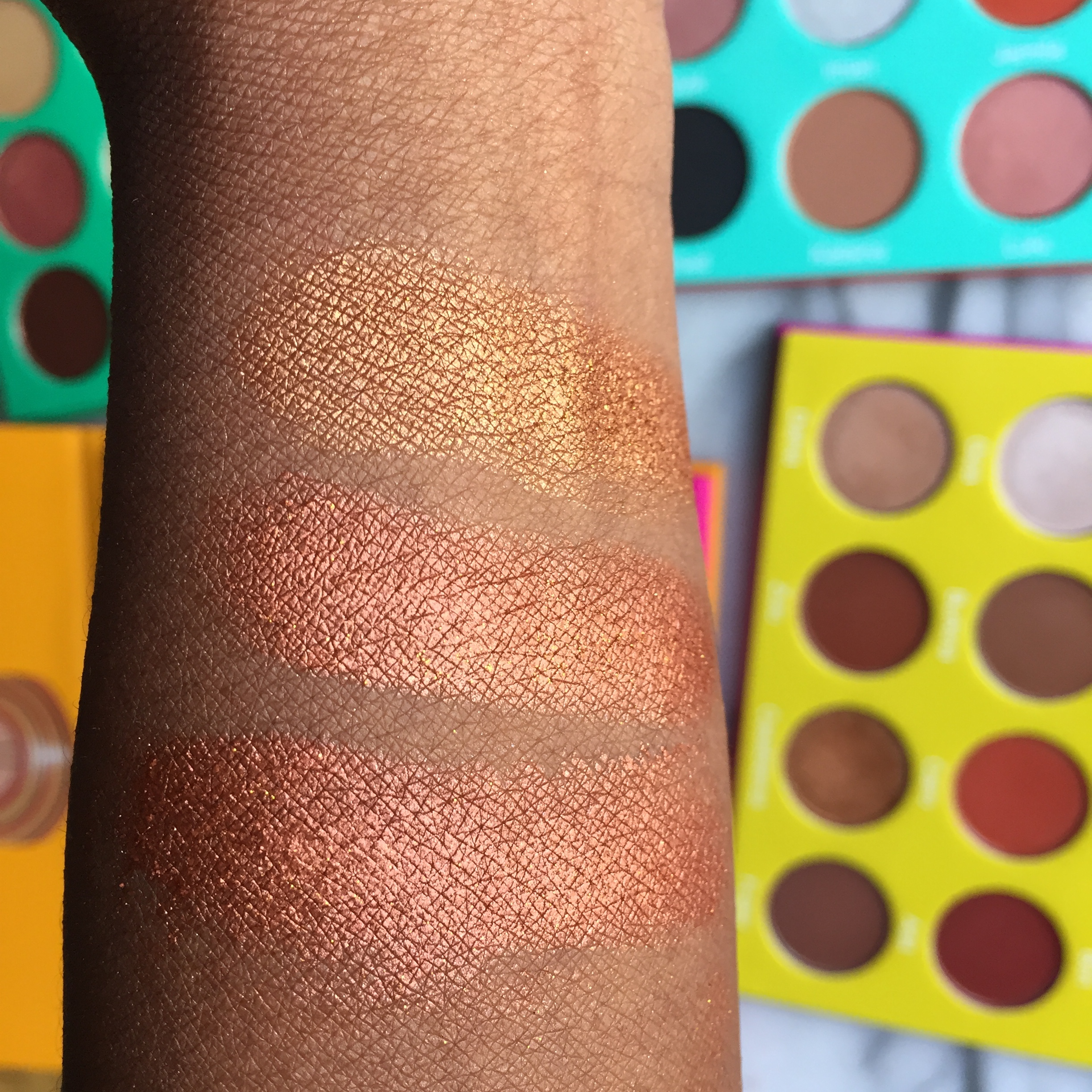 Juvia’s Place Palette Comparison | L to R: (N2) Yaa, (N1) #8, (M) Casablanca