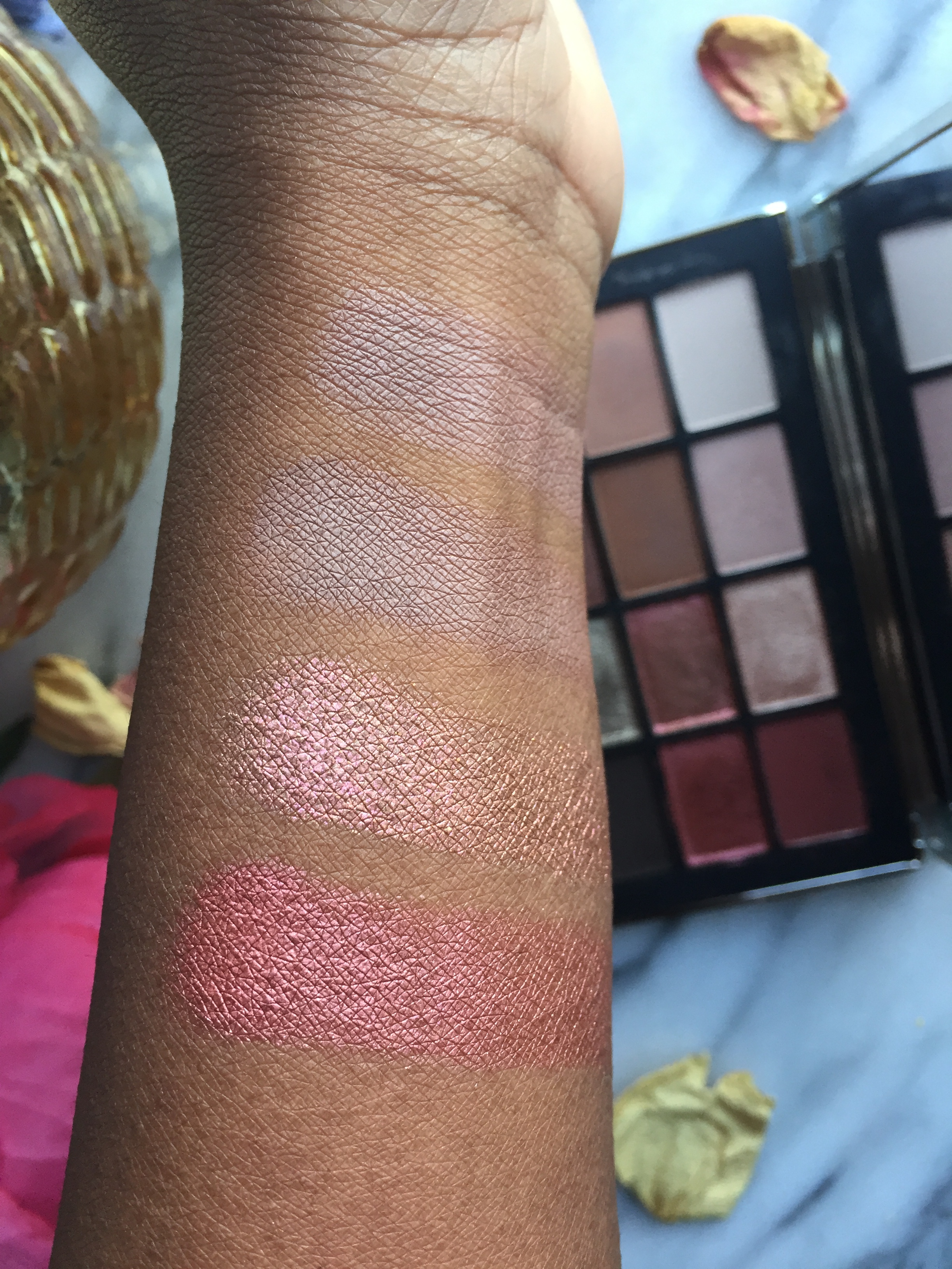 Brush Swatches W/ Primer L to R: Wicked Game, Mendoza, Shadow Hill, Seven Heaven