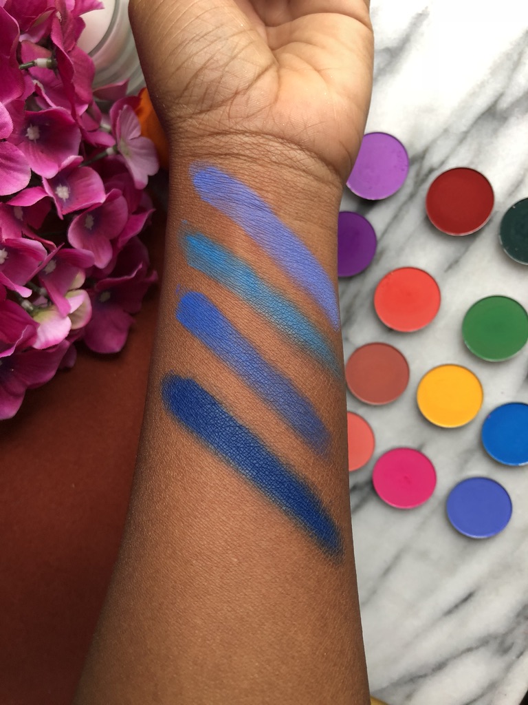 Coloured Raine | L to R: Yacht Life, Neo Blue, Drip Drop and Jet Set