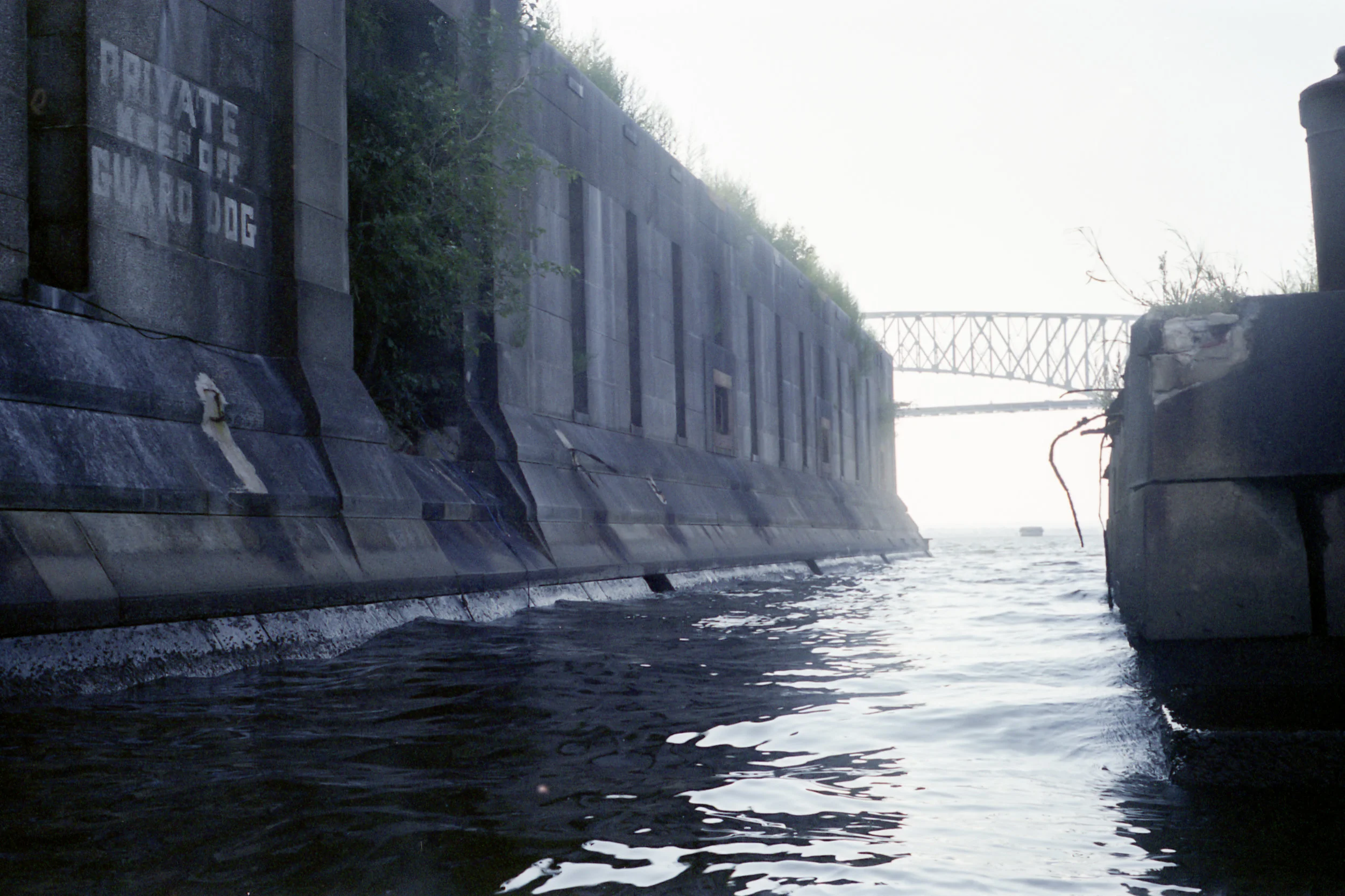 The landing dock on the right and the entrance on the left