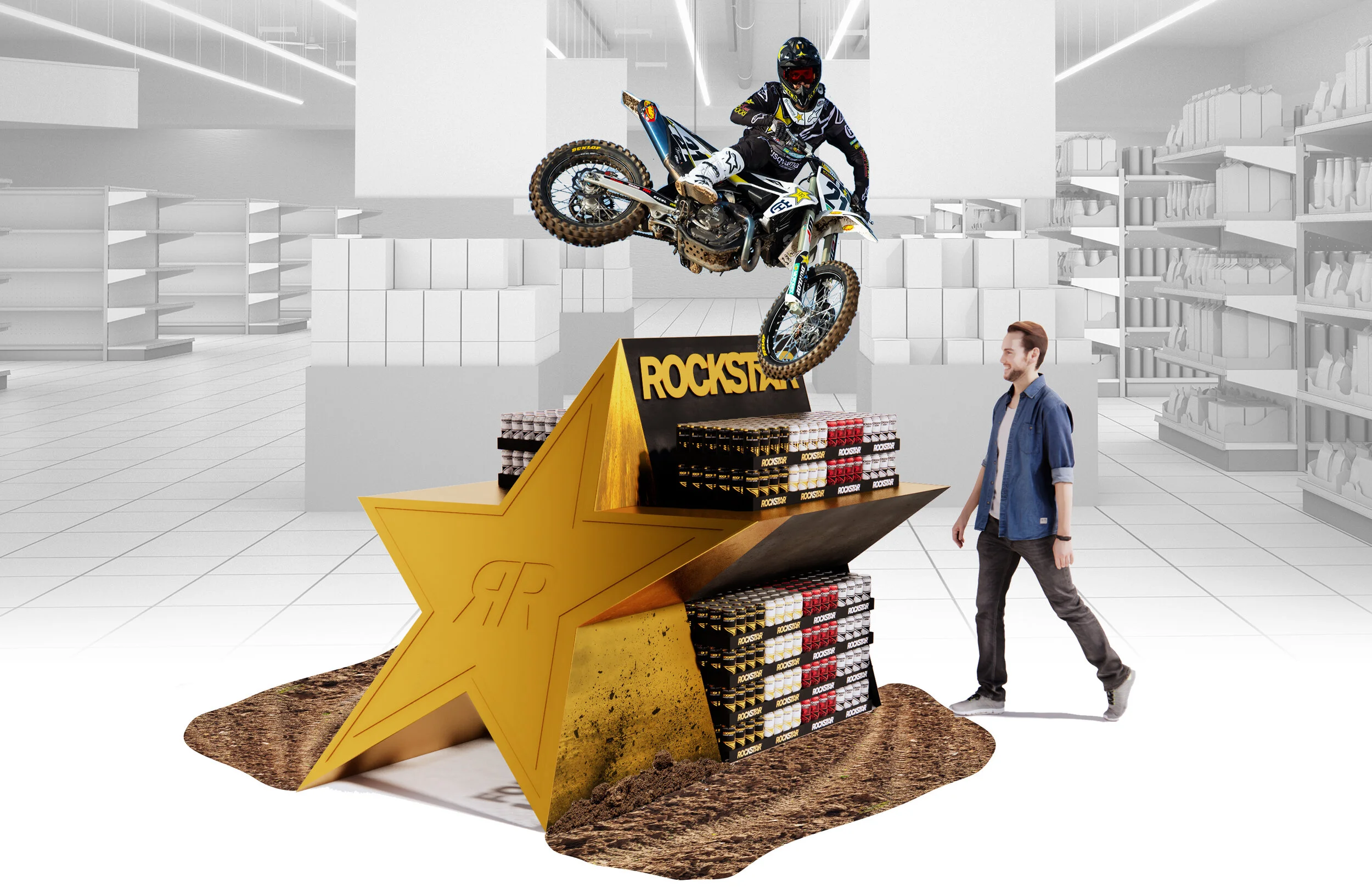 Endcap Display with Motocross graphics