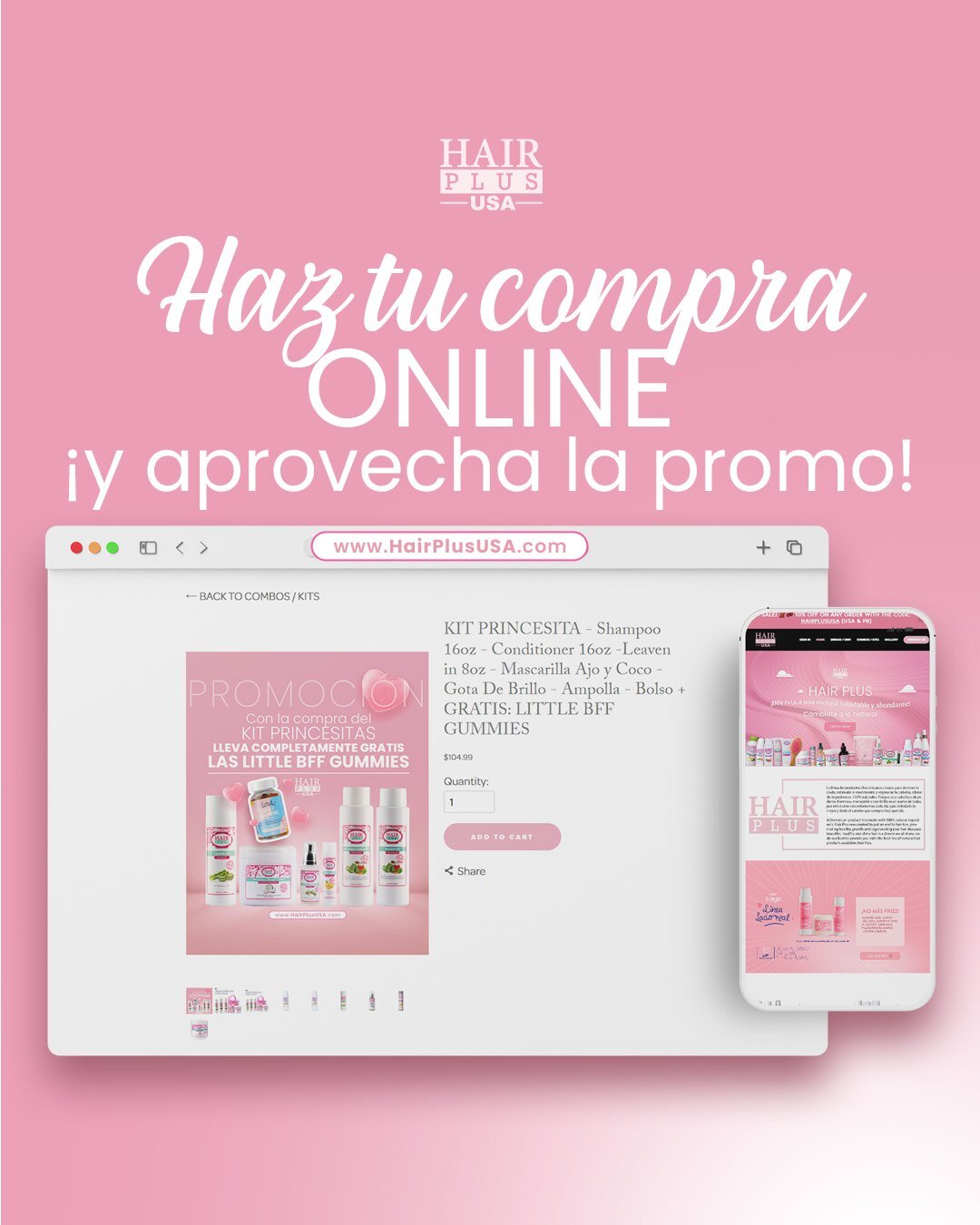 &iexcl;Descubre el Secreto para un Cabello Espectacular! ✨💁🏻&zwj;♀️

&iquest;Quieres tener un cabello de ensue&ntilde;o? &iexcl;Entonces debes visitar nuestra p&aacute;gina web www.HairPlusUSA.com! 

🎁📧 &iexcl;Inscr&iacute;bete y obt&eacute;n ben