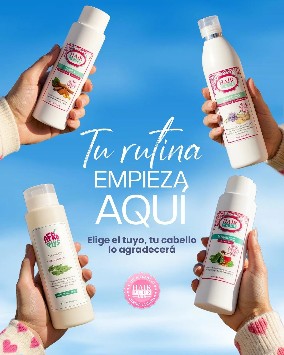 &iquest;Ya sabes cu&aacute;l es tu favorito? 👀

En Hair Plus tenemos 4 shampoos dise&ntilde;ados para resolver los problemas m&aacute;s comunes.

Elige el que m&aacute;s se adapte a ti:
💧 Control de grasa y caspa
🌱 Crecimiento saludable
💕 Hidrata