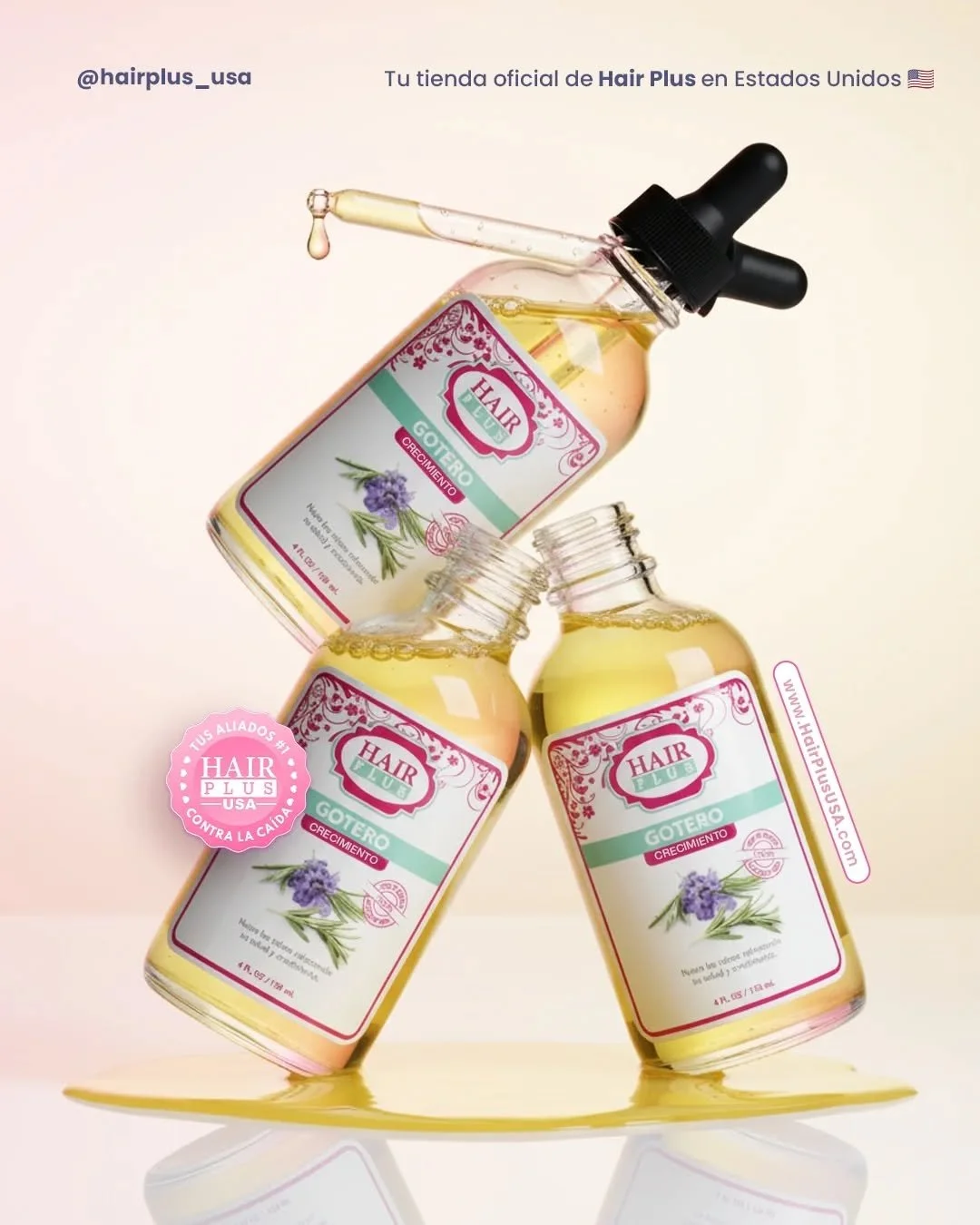 🌿✨ El gotero m&aacute;s querido del mundo. &iquest;Ya est&aacute; en tu rutina?

No es magia, es Hair Plus. 💖
Formulado para cuero cabelludo seco o normal, este gotero activa el crecimiento desde la ra&iacute;z y devuelve la vida a tu cabello desde