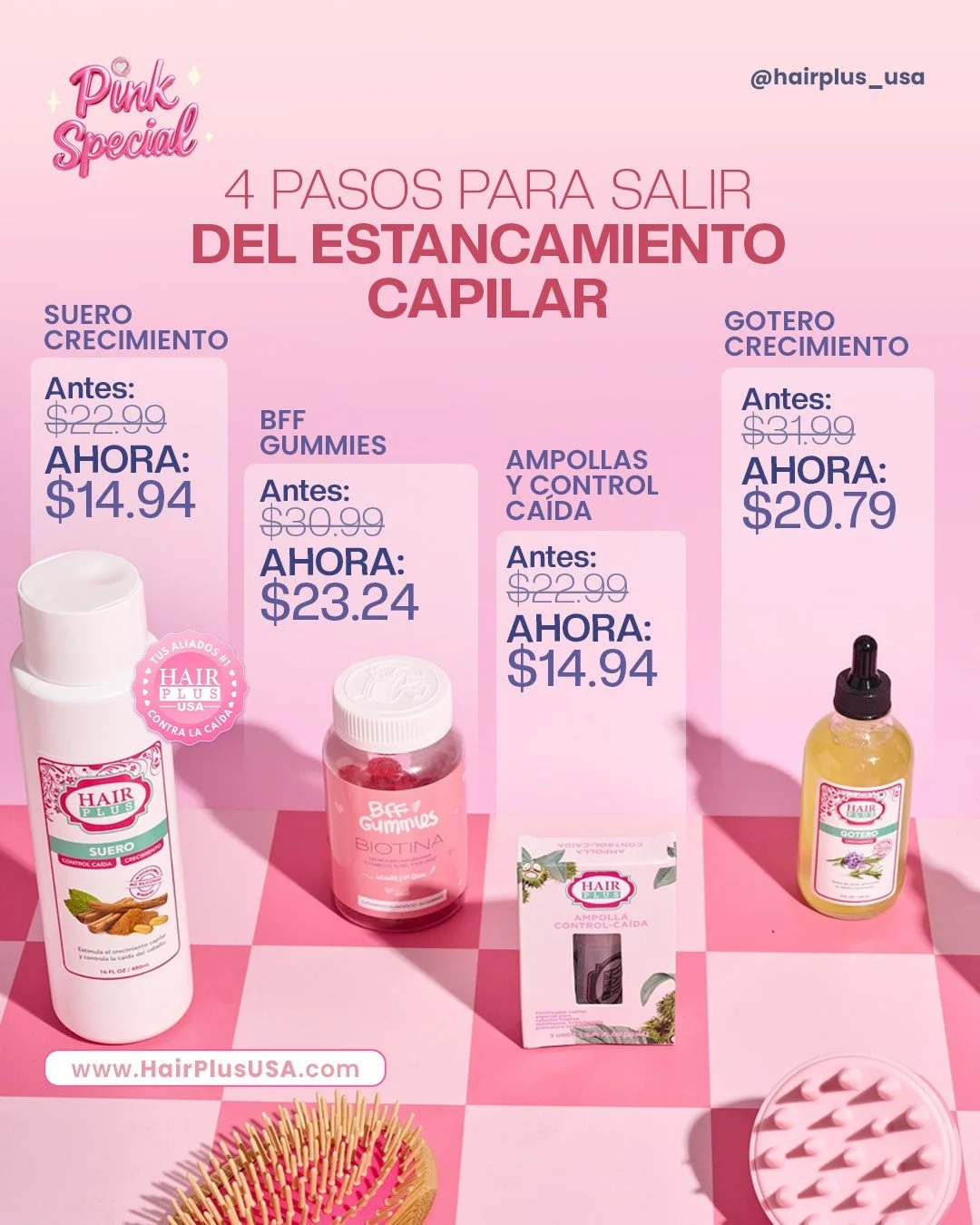 ✨ Si tu cabello lleva meses sin crecer&hellip; no est&aacute;s sola.

A veces el largo se estanca porque la ra&iacute;z no est&aacute; recibiendo lo que necesita 🌱

Estos son los 4 pasos clave para activar el crecimiento REAL:
💕 Suero Crecimiento
A