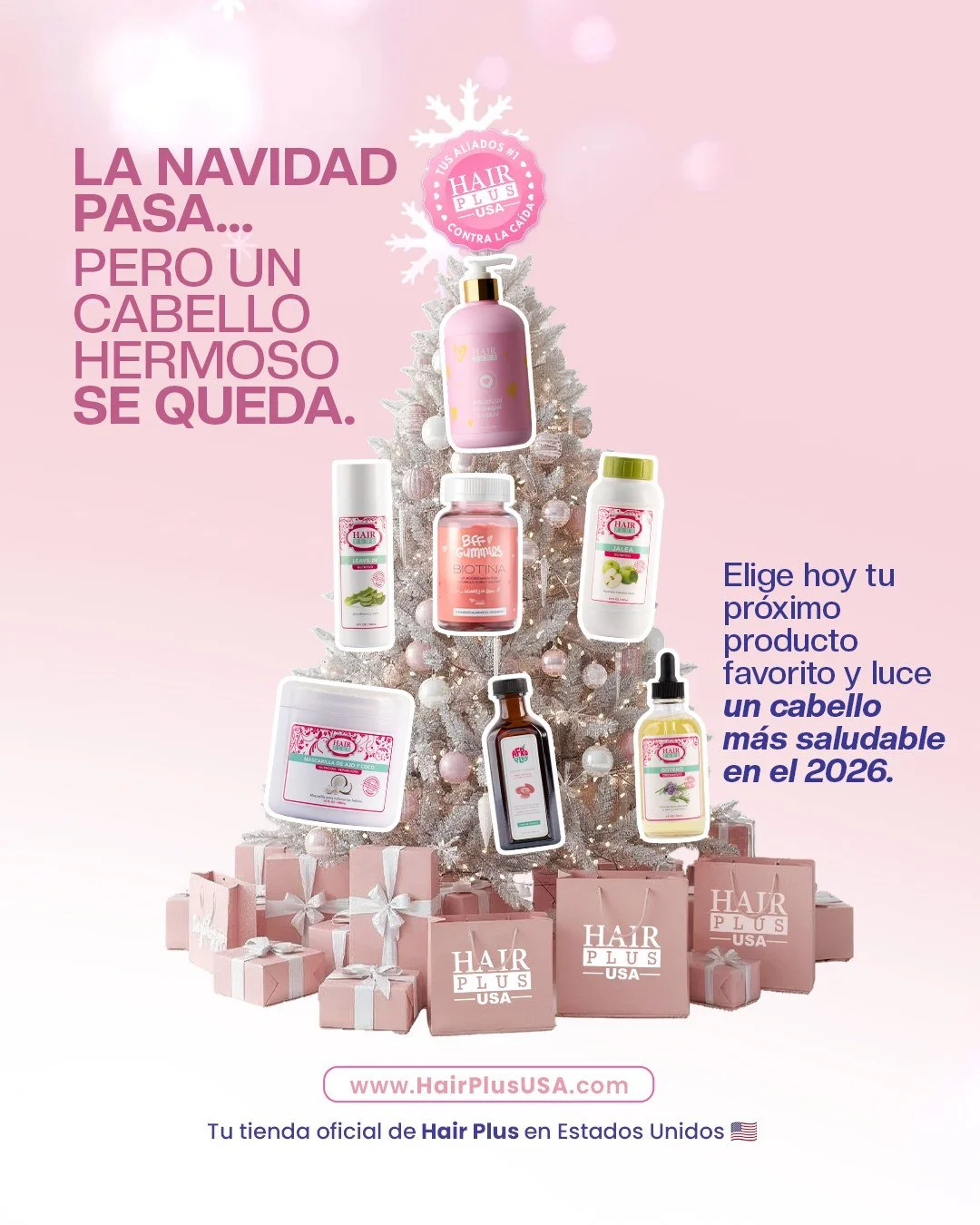 &iexcl;La mejor inversi&oacute;n para el 2026 es en ti! 💆&zwj;♀️

👉 Elige hoy tu pr&oacute;ximo producto favorito y luce un cabello m&aacute;s saludable en el 2026.

Envu&eacute;lvete en el esp&iacute;ritu navide&ntilde;o de Hair Plus USA y hazle u