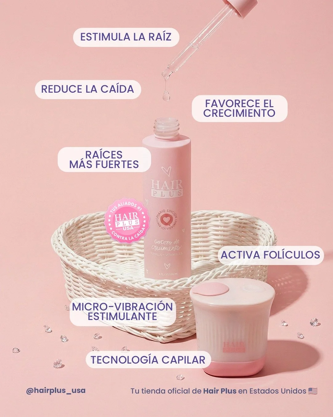 Cuando se trata de crecer, la estrategia lo es todo ✨

El Gotero de Crecimiento de tomillo + vitamina B, aporta la f&oacute;rmula concentrada que trabaja directamente en la ra&iacute;z, mientras el Activador de Crecimiento estimula el cuero cabelludo