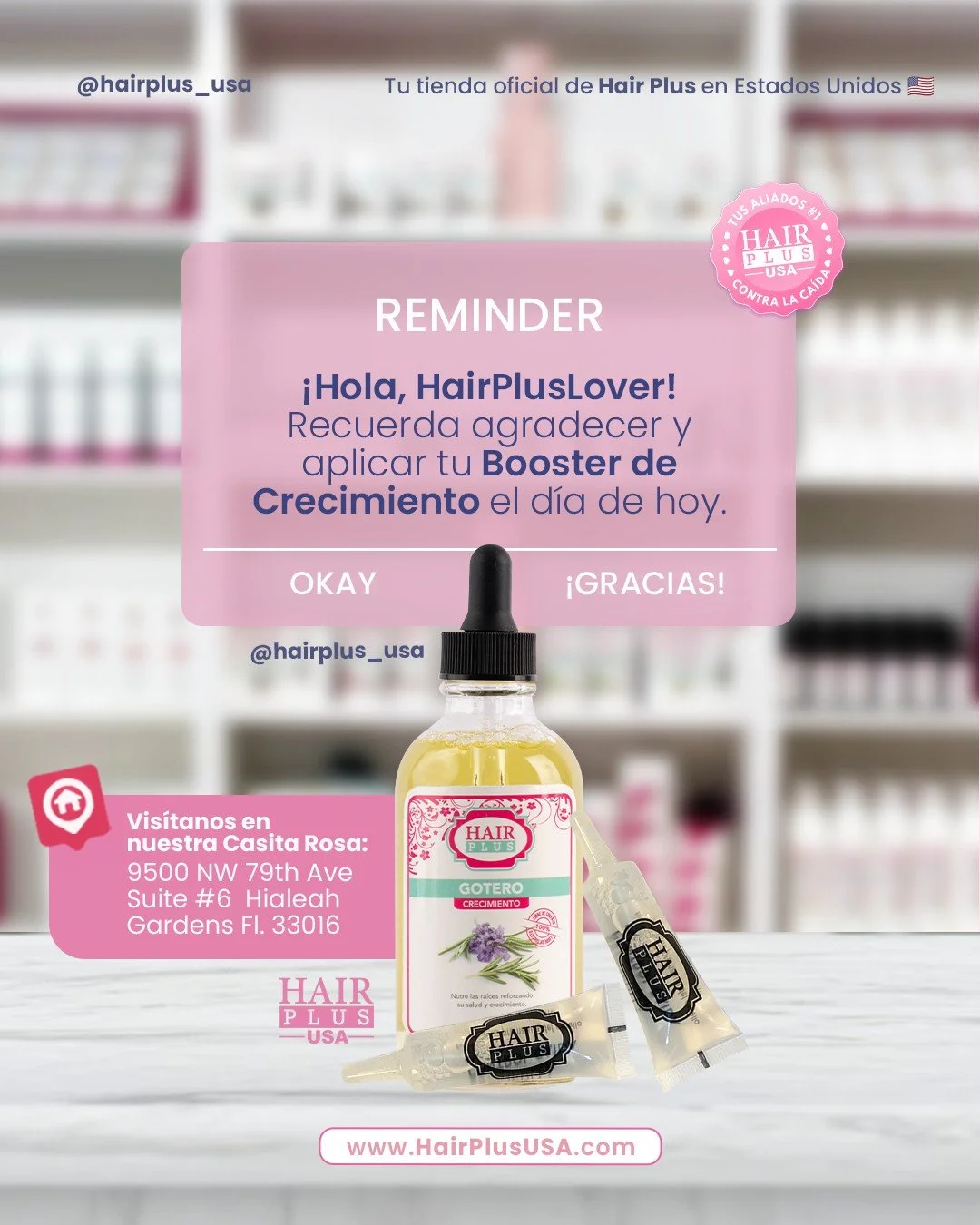 EL CRECIMIENTO QUE SIEMPRE HAS SO&Ntilde;ADO.

Dile adi&oacute;s al cabello estancado con nuestro booster de crecimiento. S&oacute;lo necesitas dos pasos 👇🏻

1️⃣ Gotero de crecimiento 
2️⃣ Ampollas control ca&iacute;da 

Prepararlo es muy sencillo: