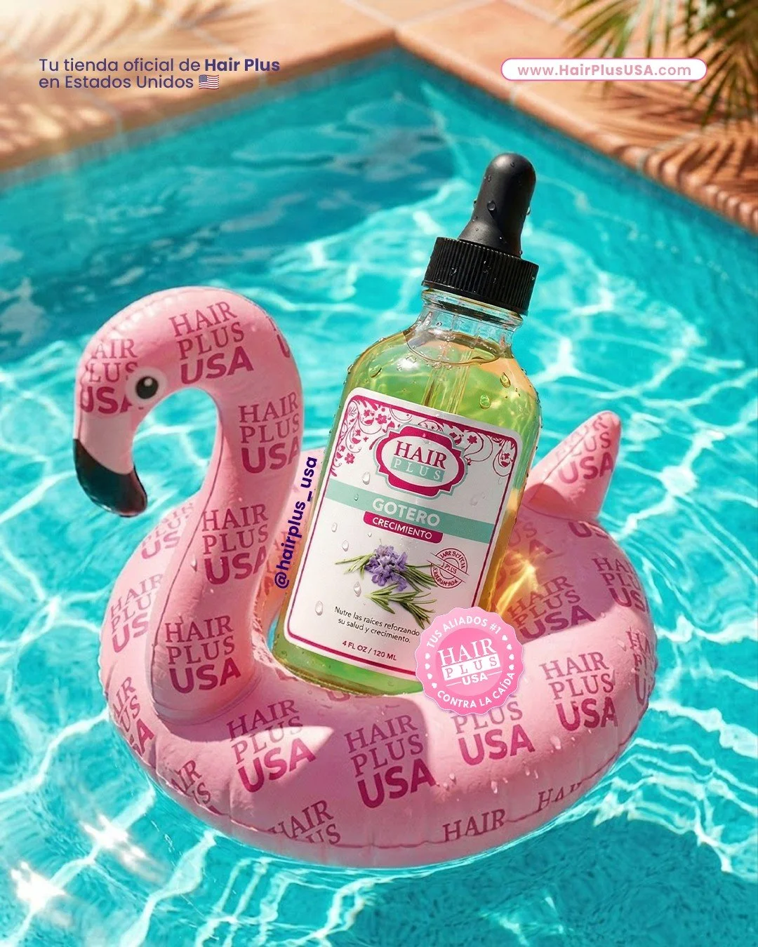 Nuestro Gotero de Crecimiento Hair Plus no solo estimula el crecimiento, tambi&eacute;n ayuda a mantener tu ra&iacute;z fresca, limpia y saludable incluso en d&iacute;as de calor, piscina o playa.

&iquest;Por qu&eacute; lo necesitas en tu rutina?

✨