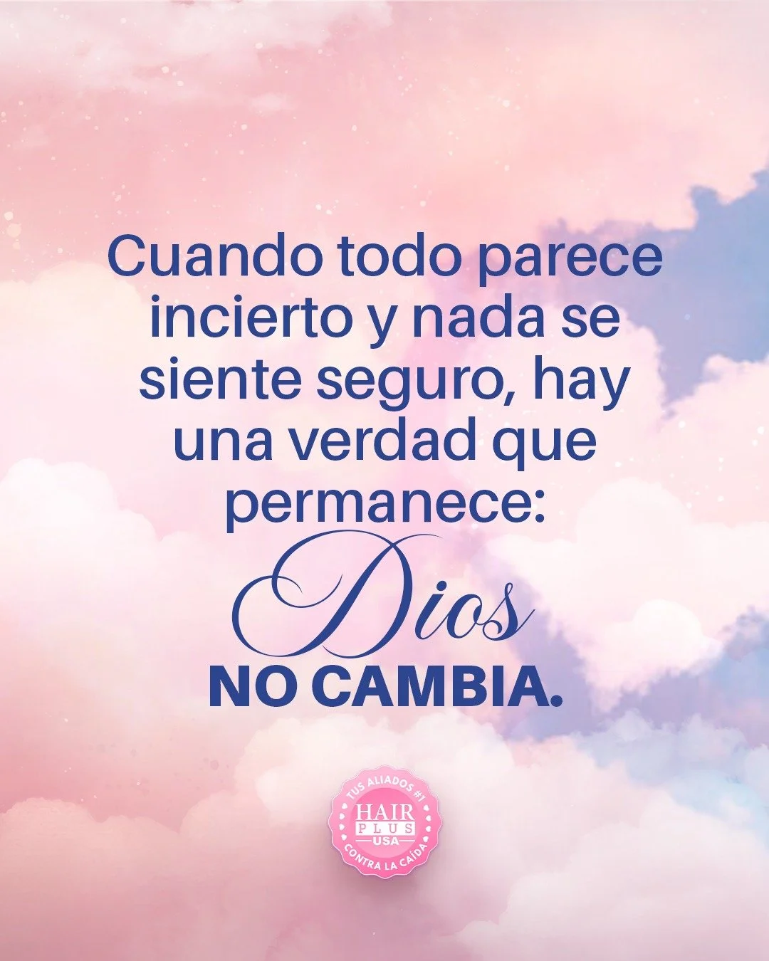 Cuando todo cambia y nada es seguro, hay algo que permanece firme: Dios.
&Eacute;l no falla, no se mueve, no cambia.
Y en medio de la incertidumbre, eso es suficiente. 🙏