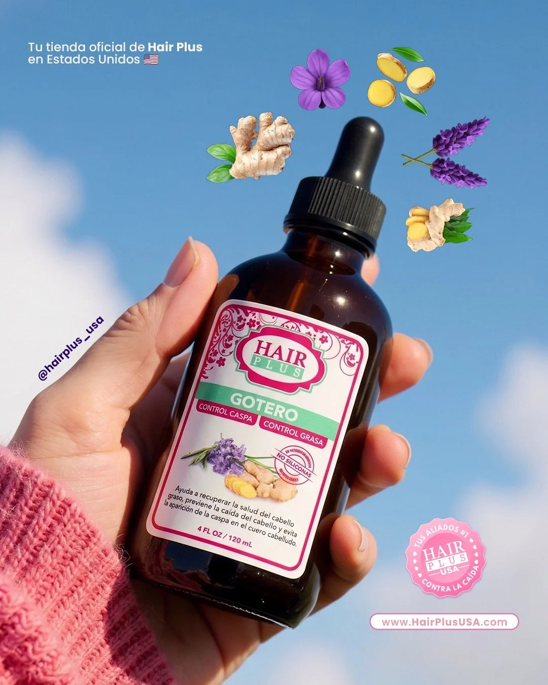 Cabello m&aacute;s fuerte desde la ra&iacute;z ✨ Nuestro Gotero control caspa/control grasa y crecimiento, ayuda a controlar la caspa, estimular el crecimiento y fortalecer tu melena de forma natural 🌿

F&oacute;rmula con activos bot&aacute;nicos qu