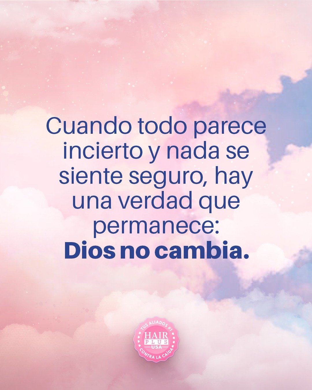 Cuando todo cambia y nada es seguro, hay algo que permanece firme: Dios.
&Eacute;l no falla, no se mueve, no cambia.
Y en medio de la incertidumbre, eso es suficiente. 🙏