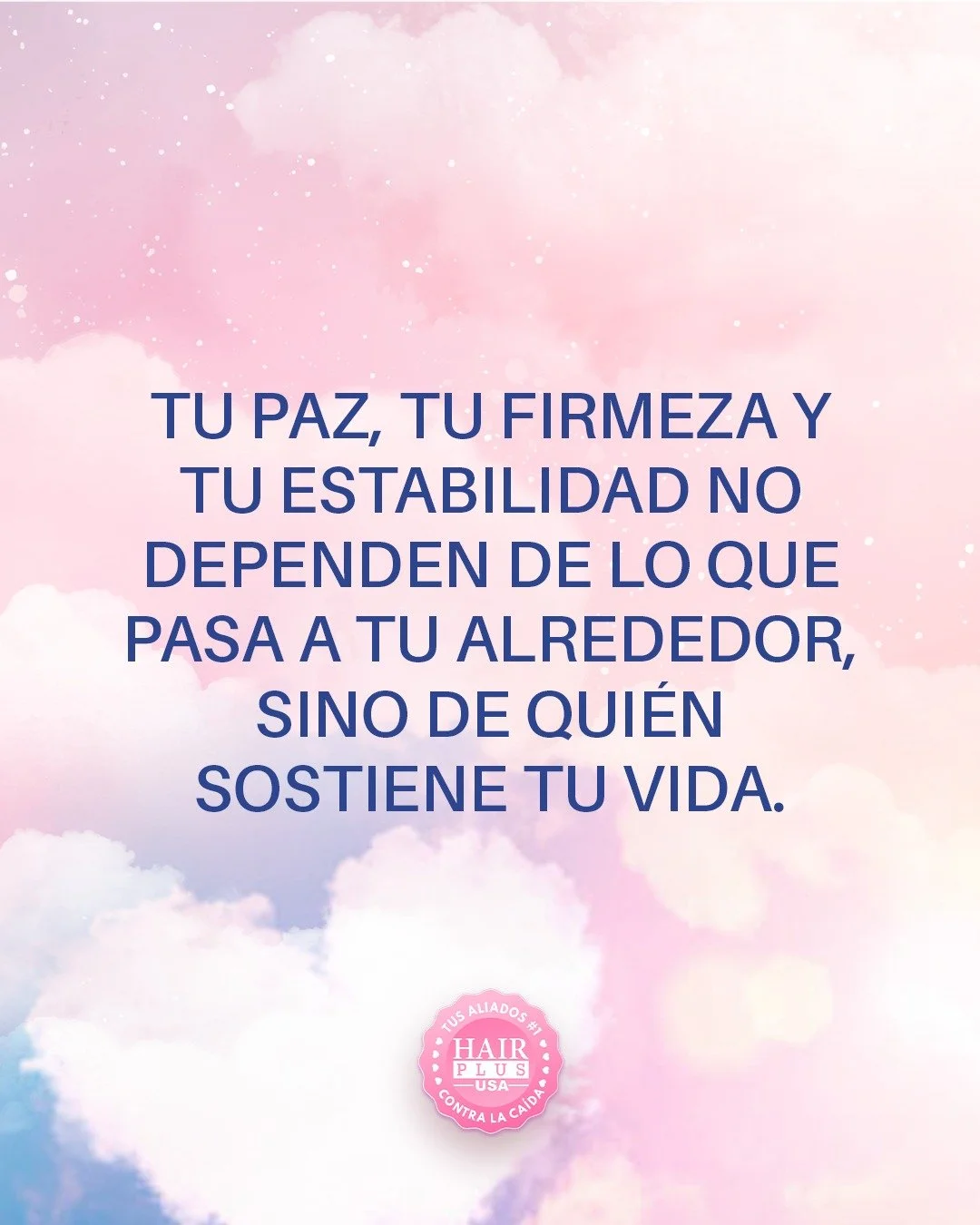 Tu paz no depende de lo que pasa afuera,
depende de qui&eacute;n sostiene tu vida por dentro.
Cuando Dios es tu base, nada puede derrumbarte. 🕊️