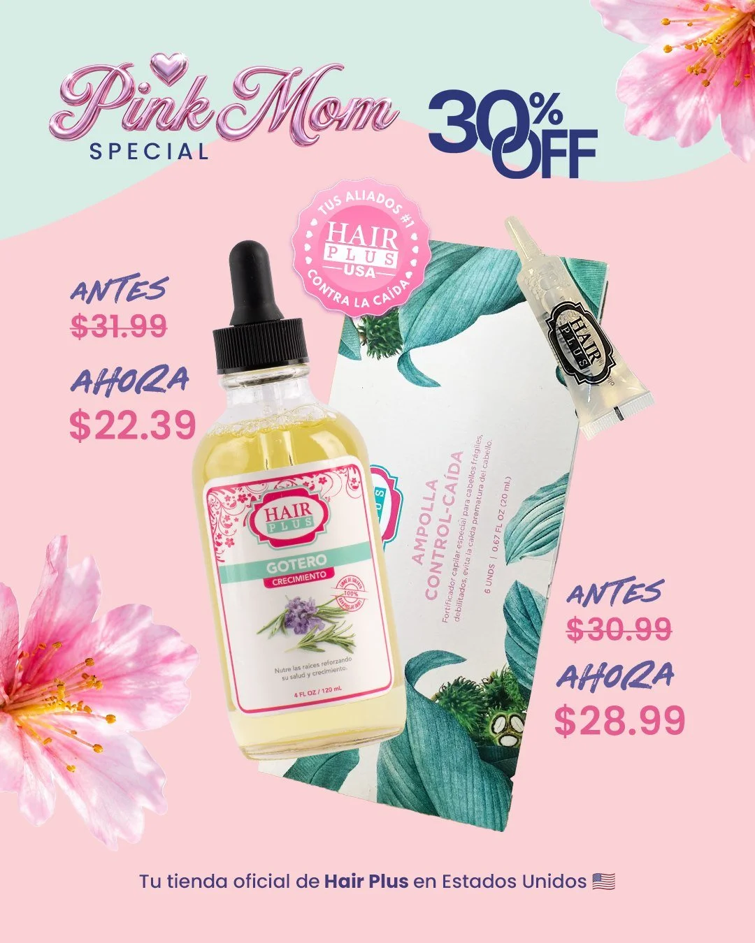 Aprovecha el Pink Mom Special y ll&eacute;vate algunos de nuestros duos favoritos con 30% OFF para crecimiento capilar, hidrataci&oacute;n, brillo y control ca&iacute;da.

Pero ap&uacute;rate&hellip; 👀 quedan pocos d&iacute;as para que termine el es