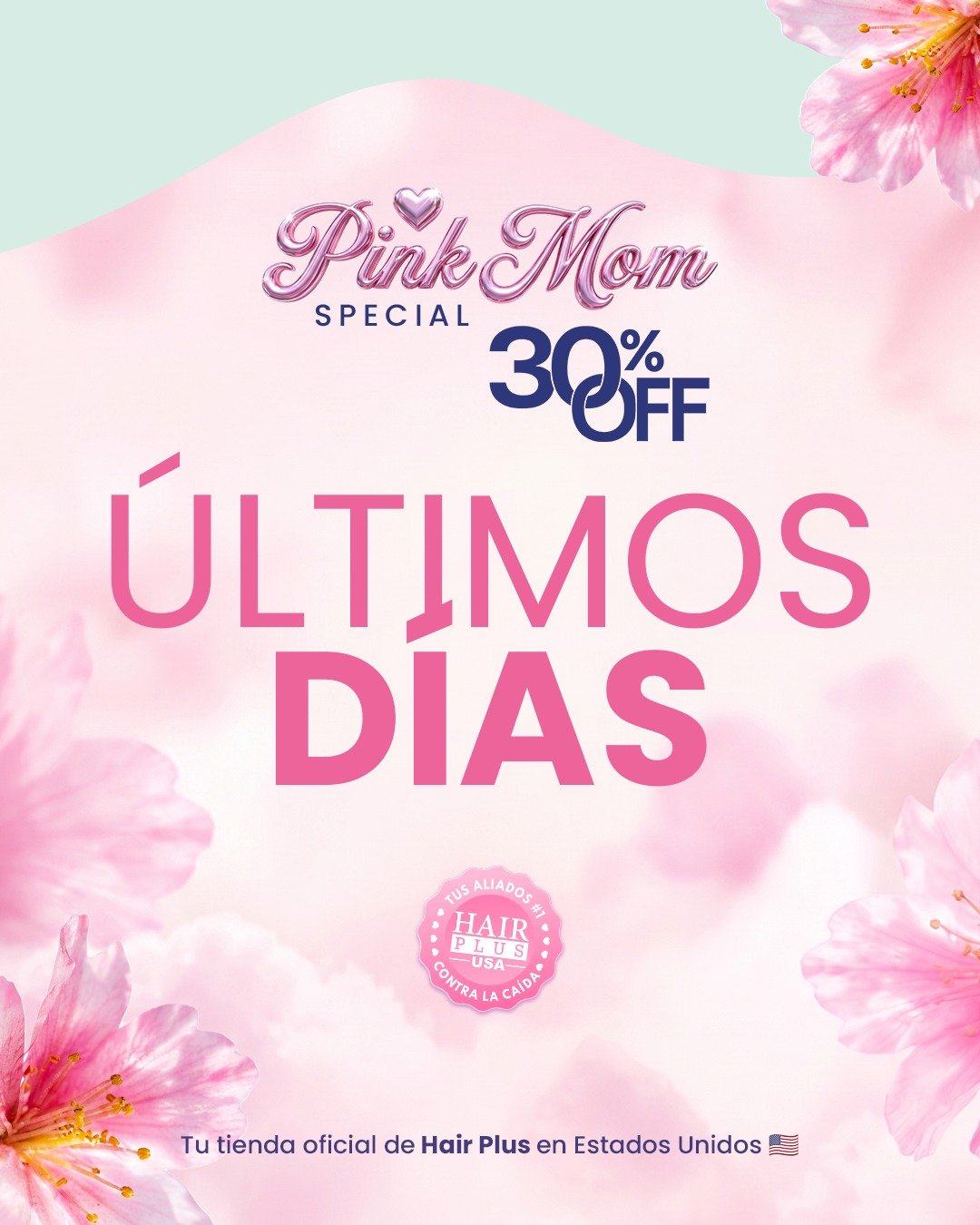 &Uacute;ltimos d&iacute;as del Pink Mom Special 🌸 Hasta el 31 de mayo.

Aprovecha hasta 30% OFF en tus favoritos Hair Plus y luce un cabello m&aacute;s fuerte, brillante y saludable.