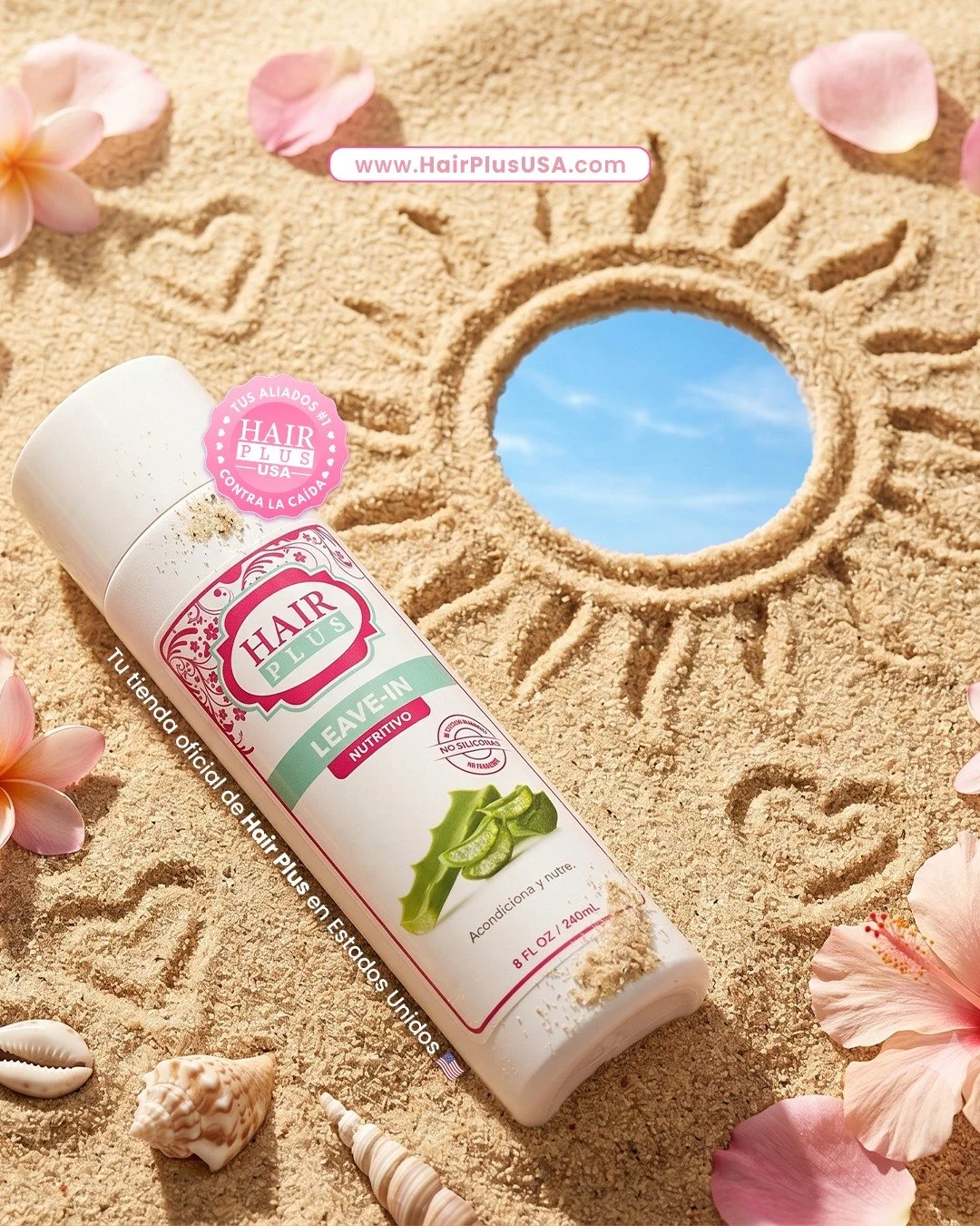 Protege y revitaliza tu melena despu&eacute;s de un d&iacute;a de sol y mar con nuestro Leave-In Nutritivo de Hair Plus. Enriquecido con las propiedades naturales de la s&aacute;bila (aloe vera), este acondicionador sin enjuague proporciona una hidra