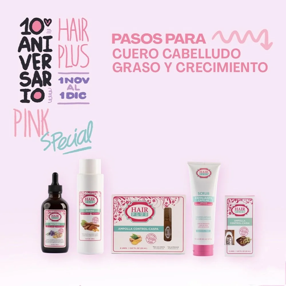 Gotero A/C - Suero  16 oz - Ampollas Control-Caspa 6pcs - Scrub - Ampollas Anti-Caida 3pcs