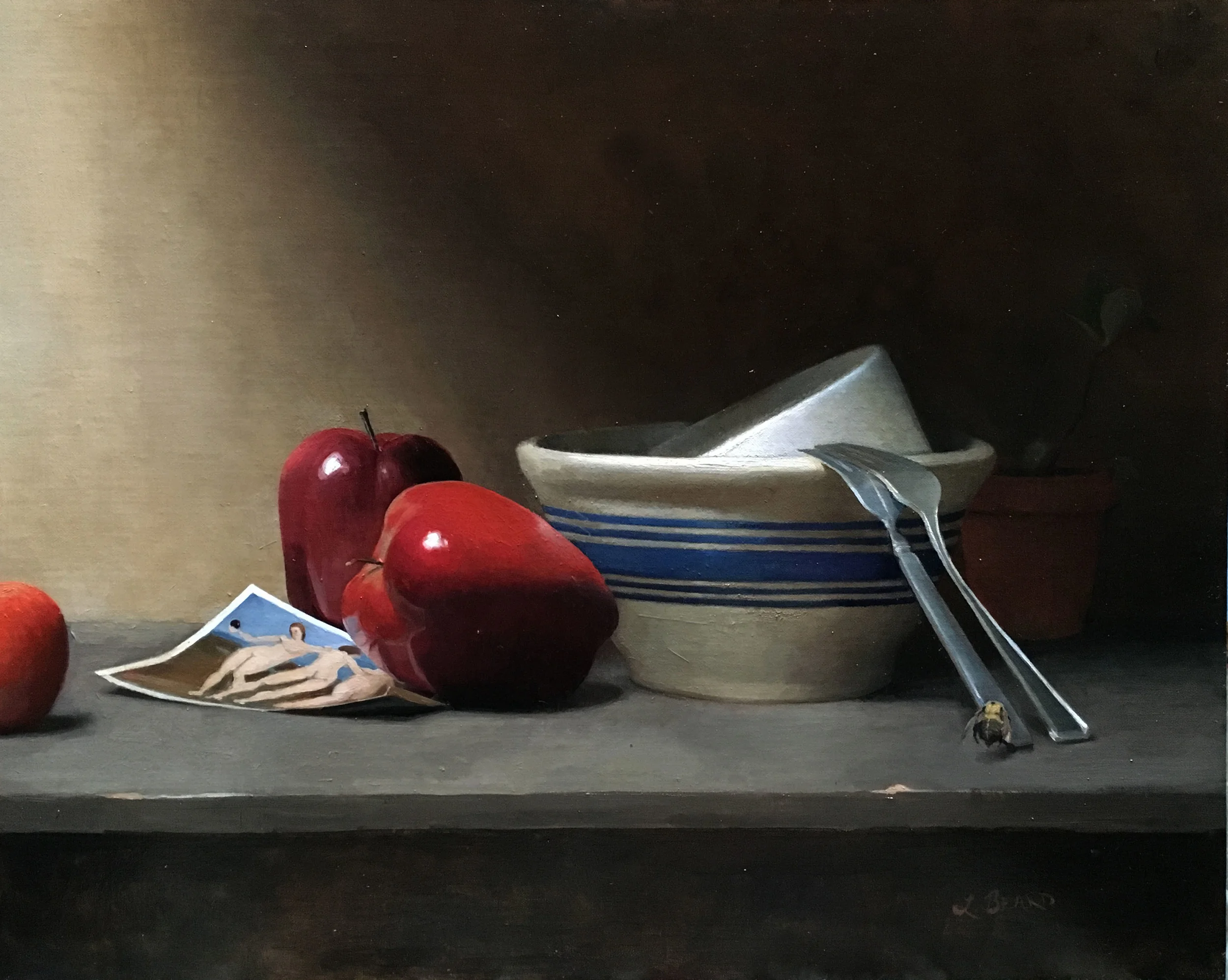 Apples for Adam, oil on canvas, 16x20"