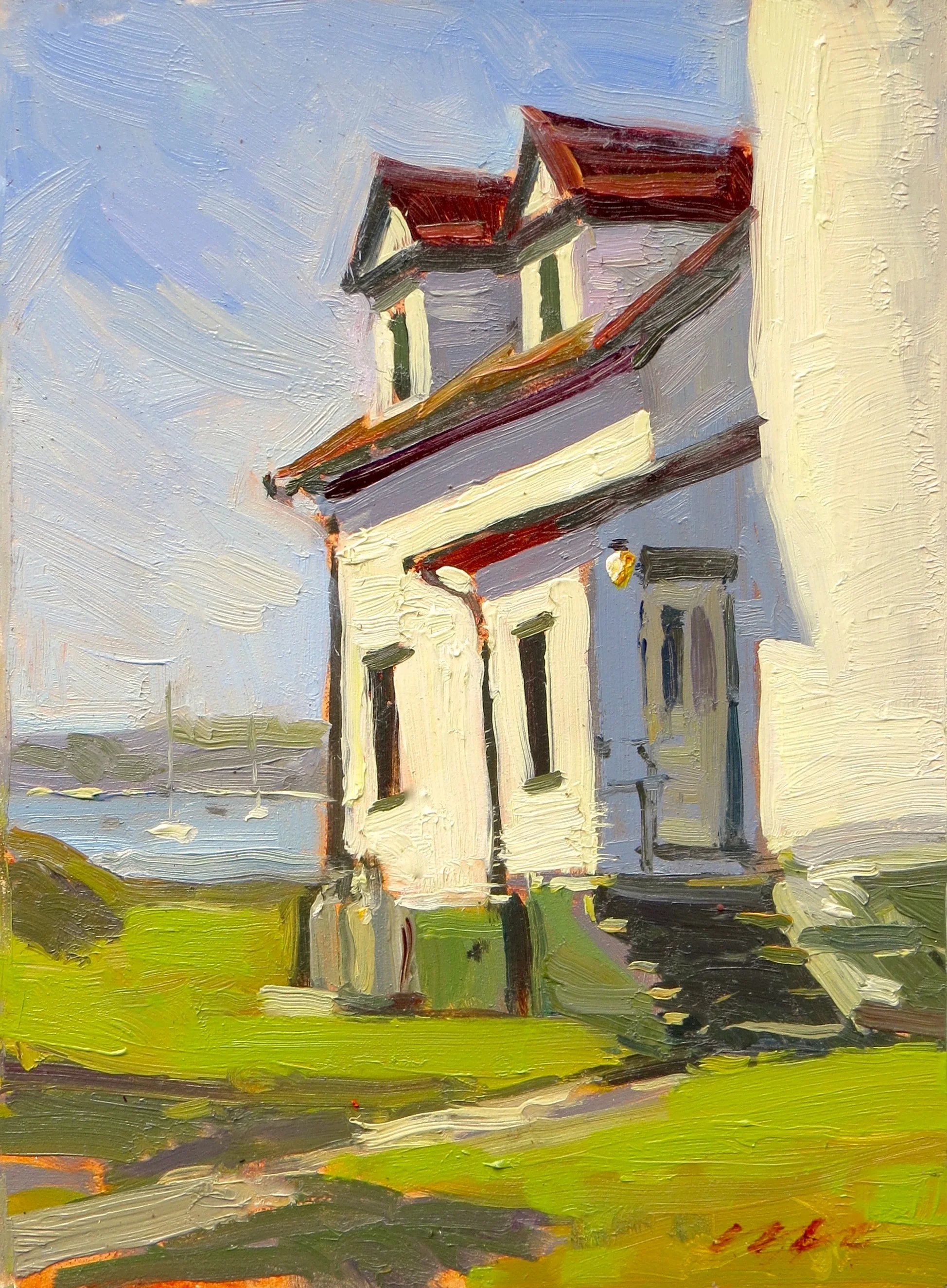 Eli Cedrone, Brant Point Light, 6x8" oil on panel